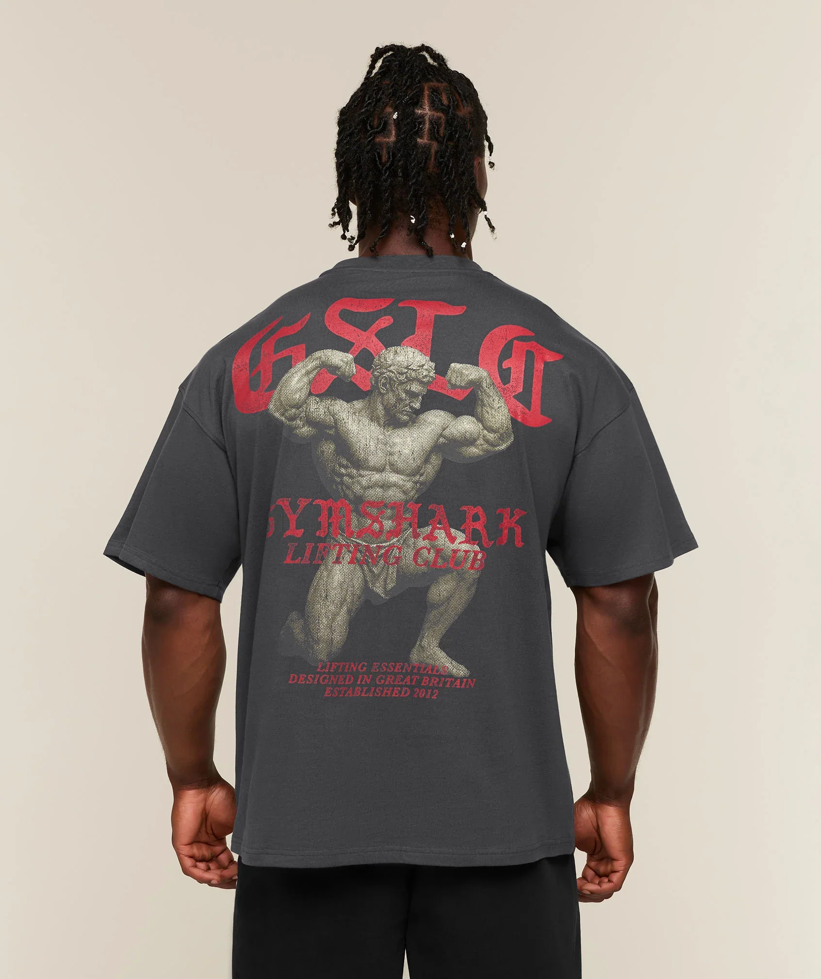 Lifting Statue Graphic T-Shirt - Onyx Grey