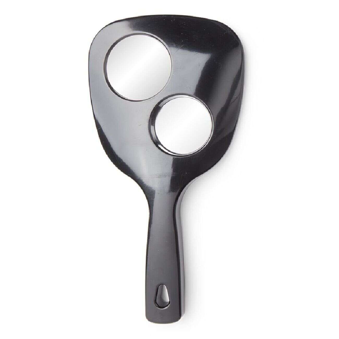Miroir à main double face grossissant plastique noir