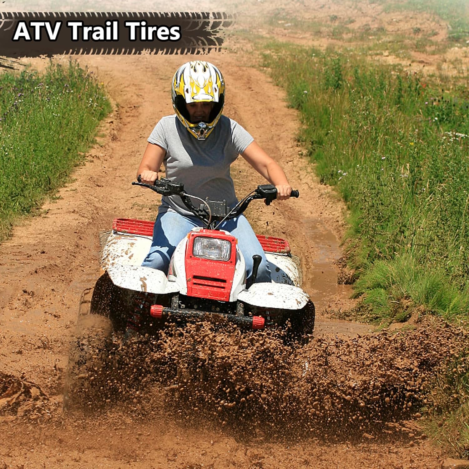 Pneus VTT 26x12x12, lot de 2 pneus VTT 26x12-12 6PR, pneus tout-terrain VTT/SSV, ​​noirs