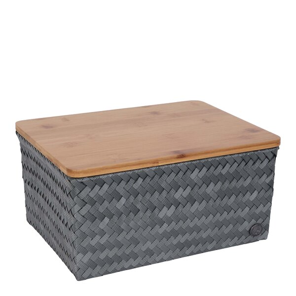 Top Fit stor oppbevaringskurv m/lokk 31x23x15 cm dark grey