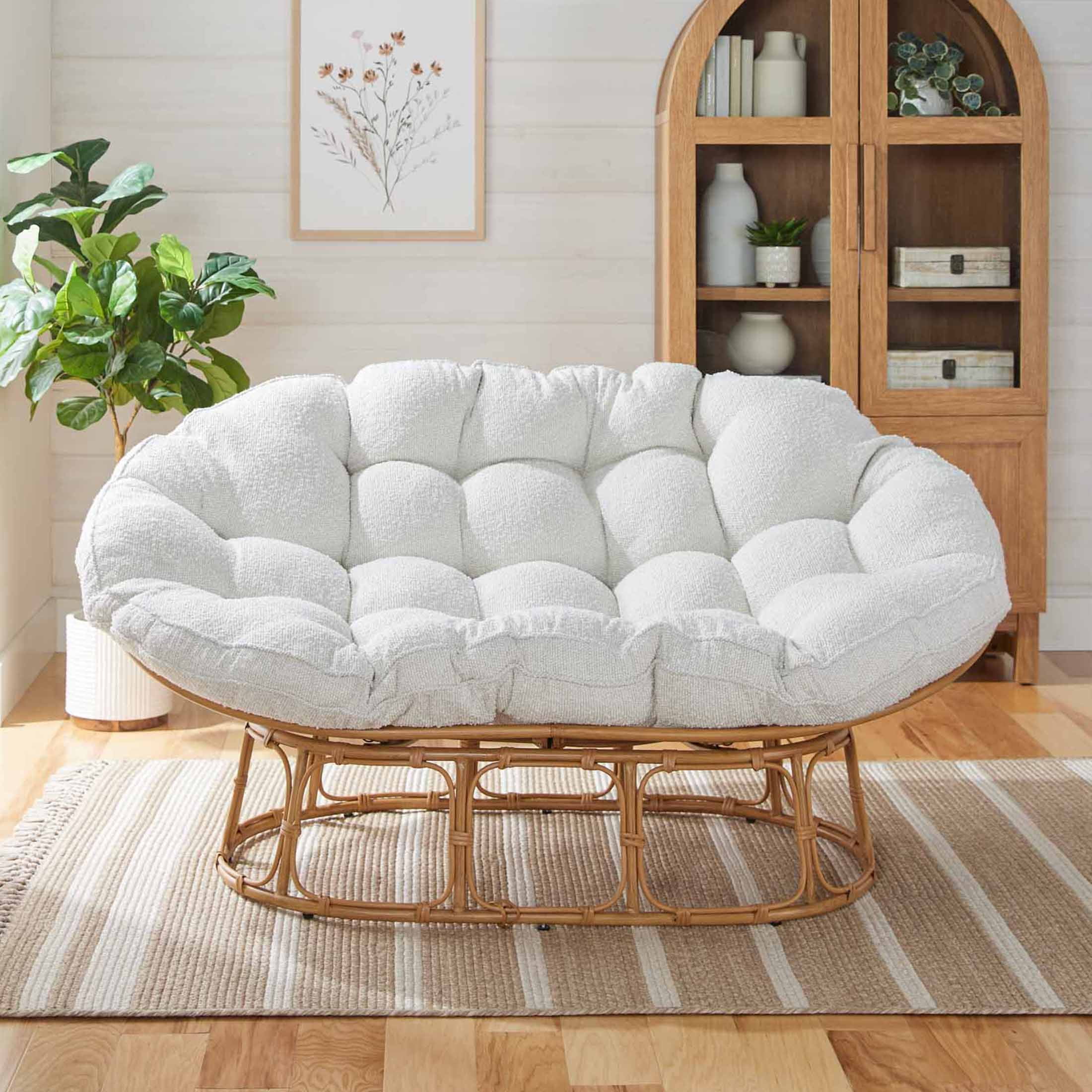 Double Papasan Accent Chair, Cream Boucle(Cream Boucle) - Image 7