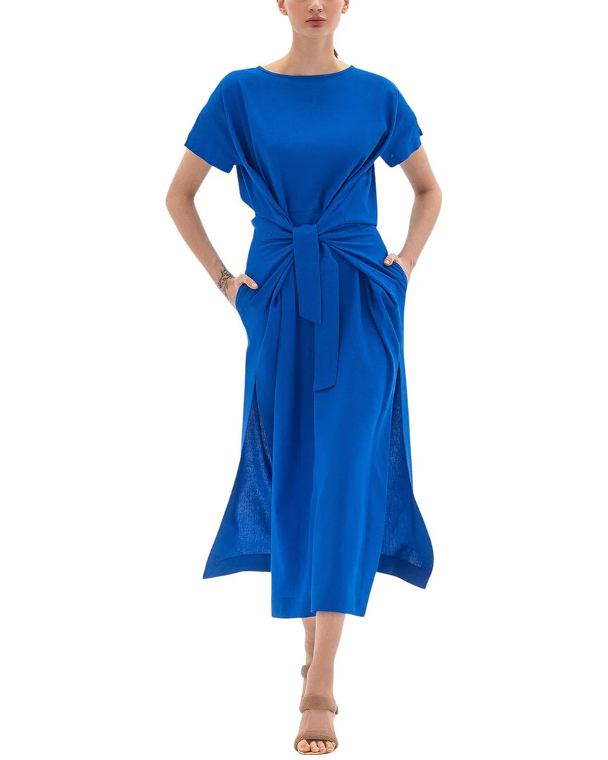 Bgl Linen-Blend Midi Dress