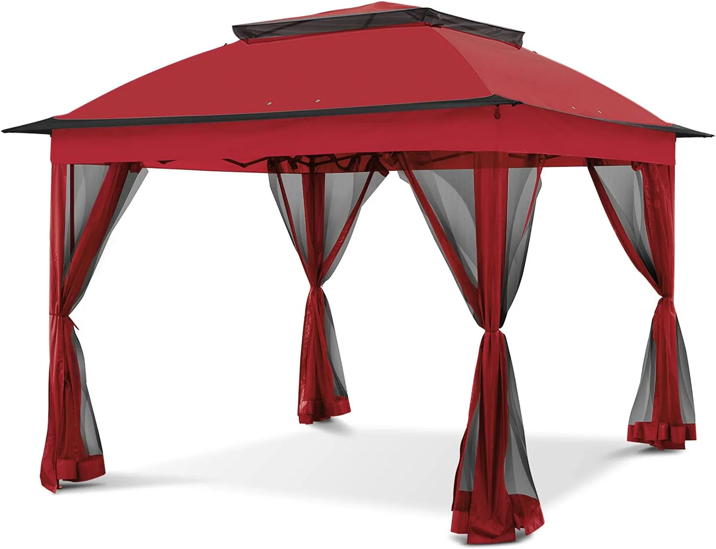 Gazebo pliant COOS BAY 11x11 avec moustiquaire, abri extérieur instantané, résistant à l'eau avec protection UV UPF 50+, surface couverte de 11,2 m², beige