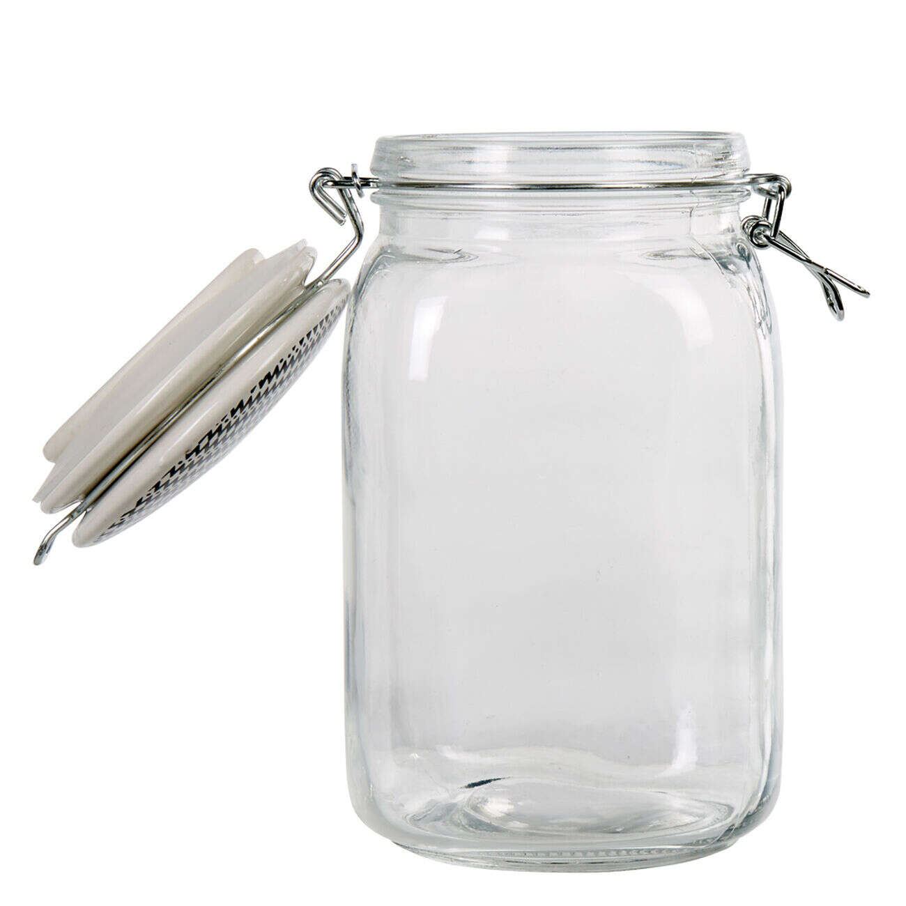 Bocal hermétique transparent avec couvercle design ethnique 1,5 L