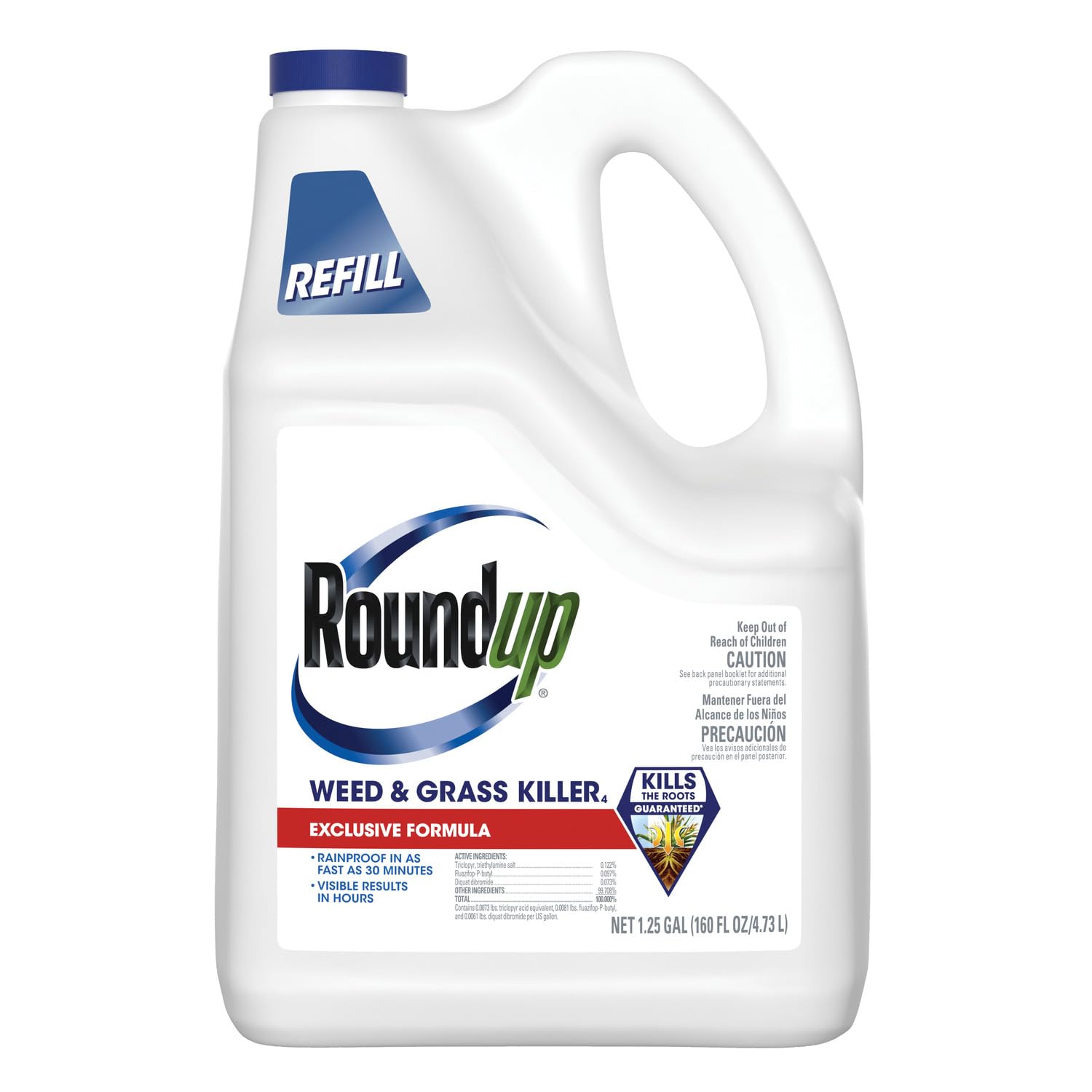 Roundup Weed & Grass Killer4 with Pump 'N Go 2 Sprayer, 1.33 gal| Weed Killer, Use In and Around Flower Beds and Driveways, Visible Results in Hours, Up to 10 Minutes of Continuous Spray
