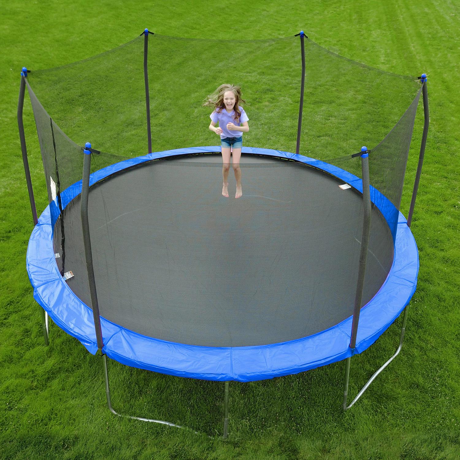 15#8242; Trampoline. with Enclosure. Bright Blue - Image 2