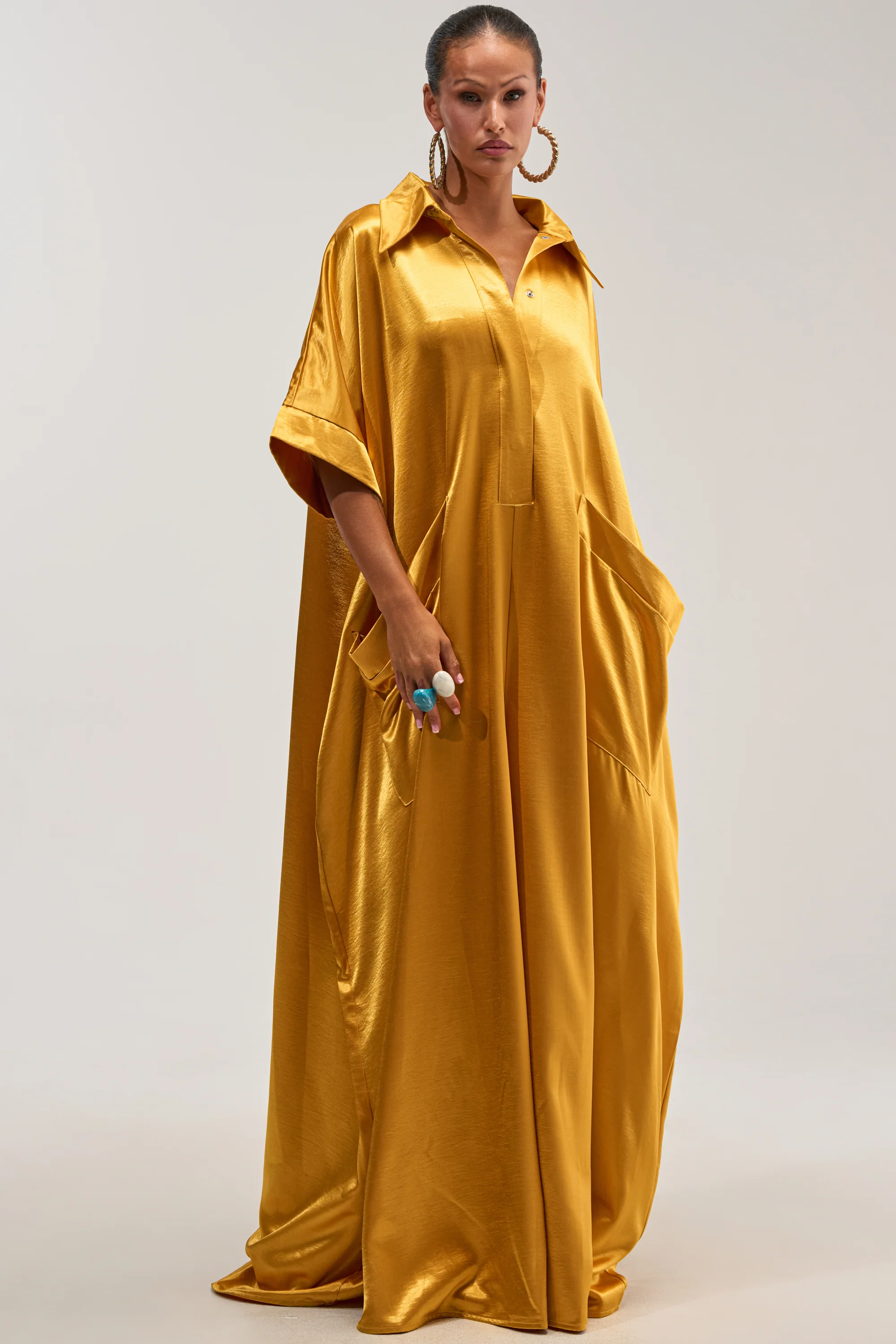 SHE'S RICH OVERSIZED JUMPSUIT IN MUSTARD - Akira Store