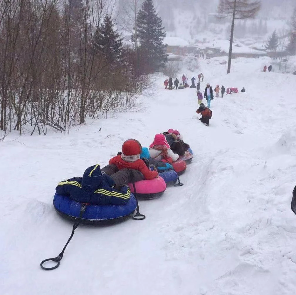 Flexible Flyer Heavy - Duty Snow Tube. Hard Plastic Bottom Inflatable Sled