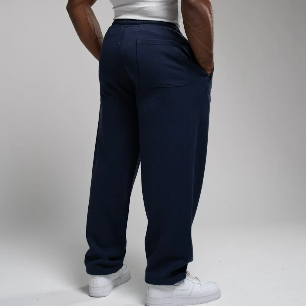 EVOLVE NAVY OVERSIZED CUFFED SWEATPANTS