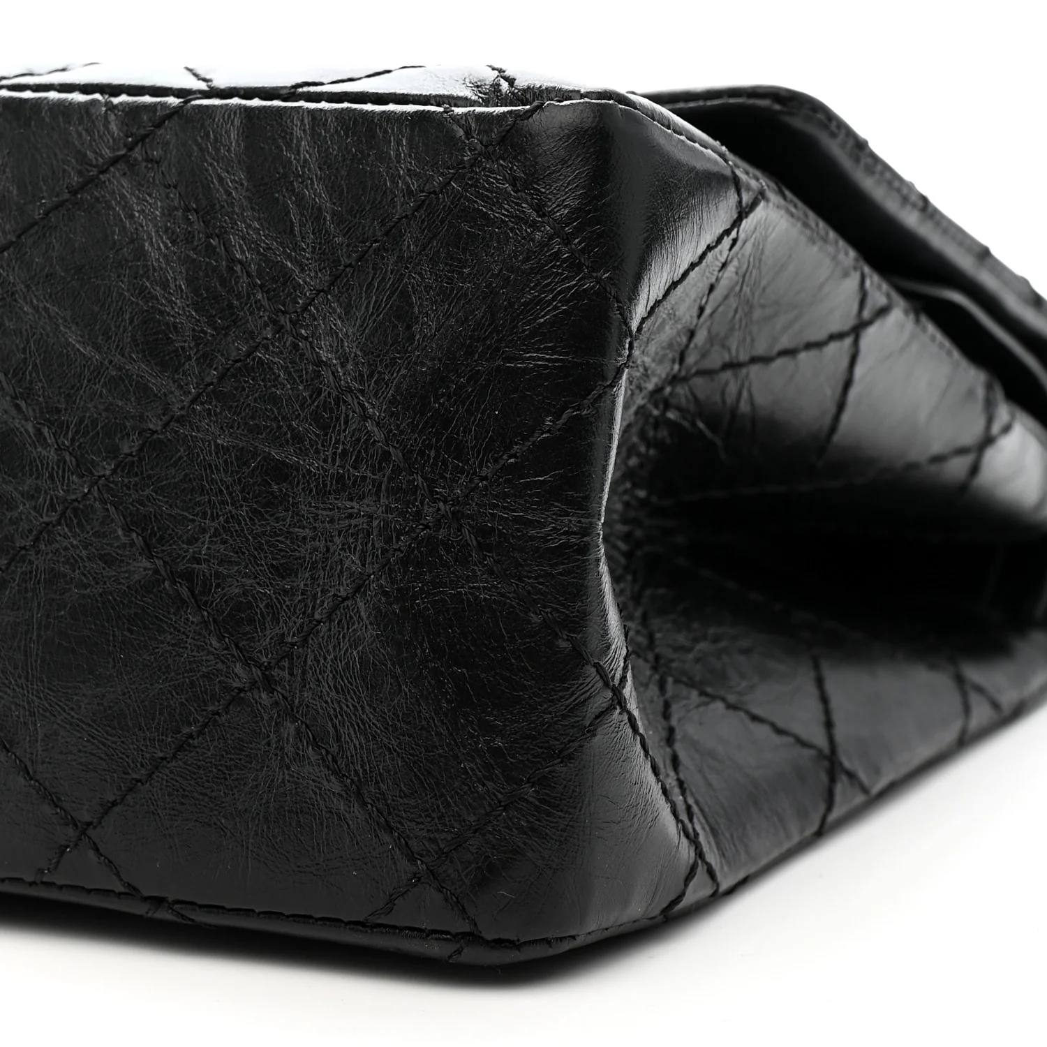 Aged Calfskin Quilted 2.55 Reissue 226 Flap So Black