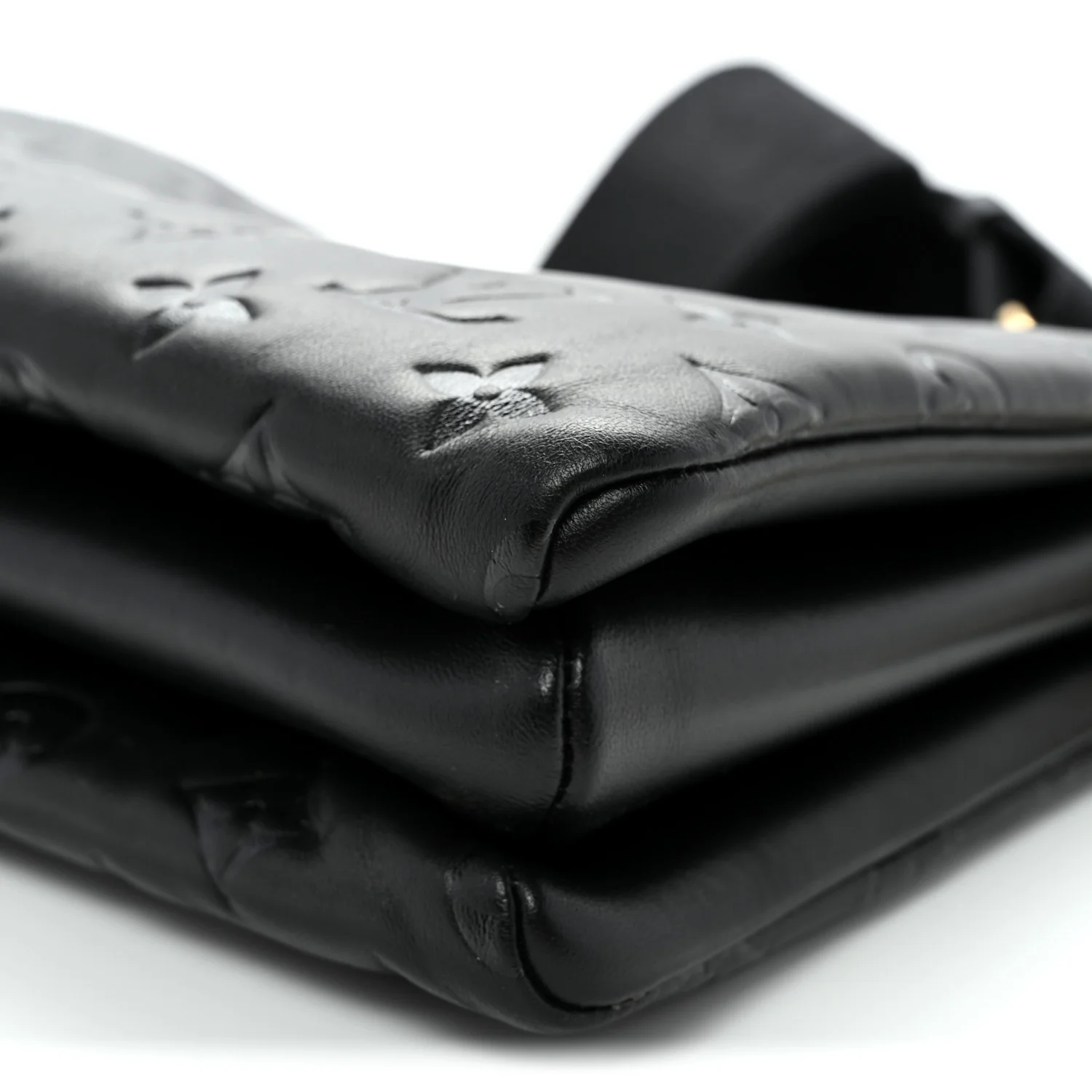 Lambskin Embossed Monogram Coussin PM Black