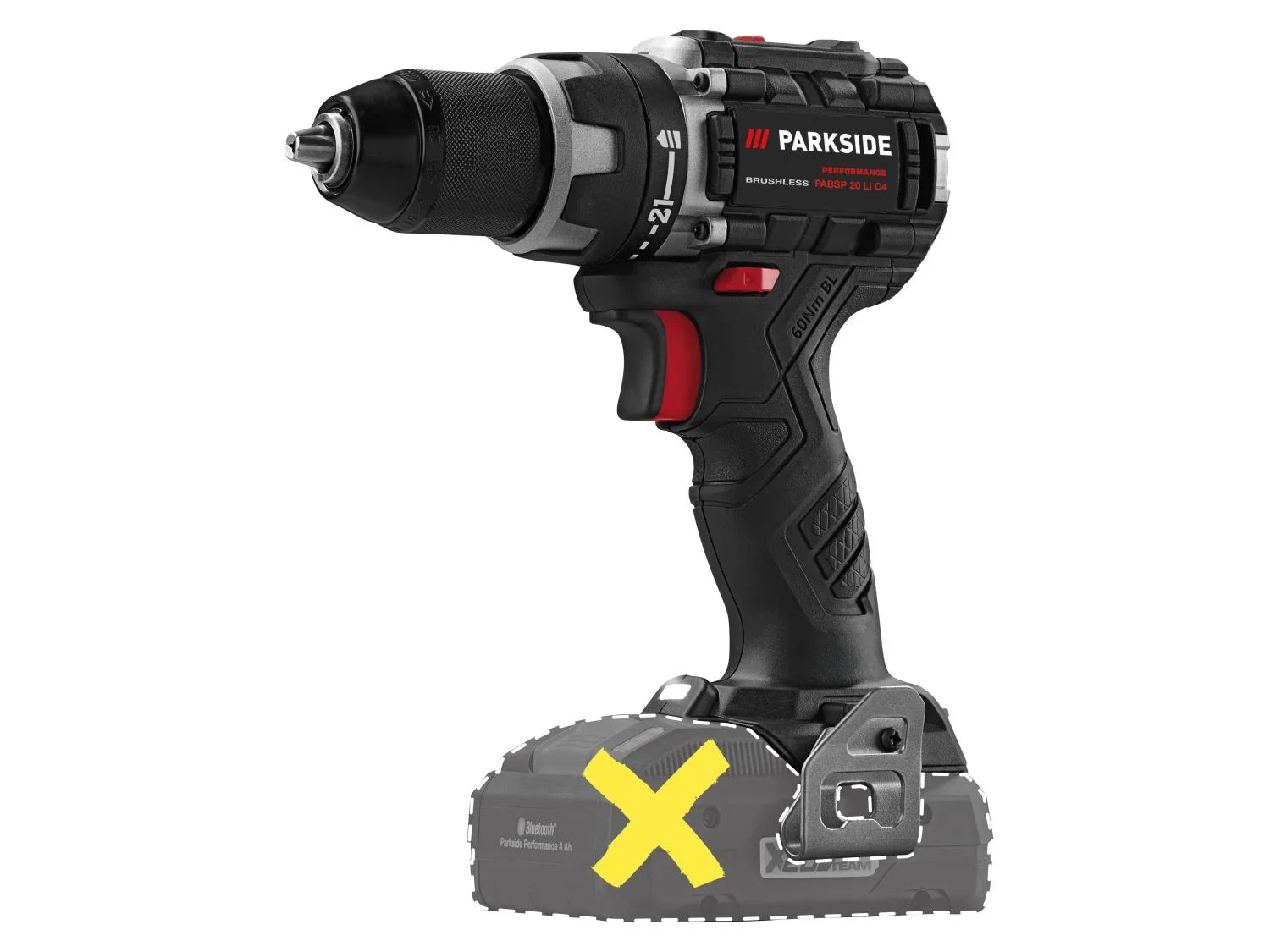 PARKSIDE PERFORMANCE Perceuse-visseuse sans fil PABSP 20 Li C4, 60 Nm, 20 V
