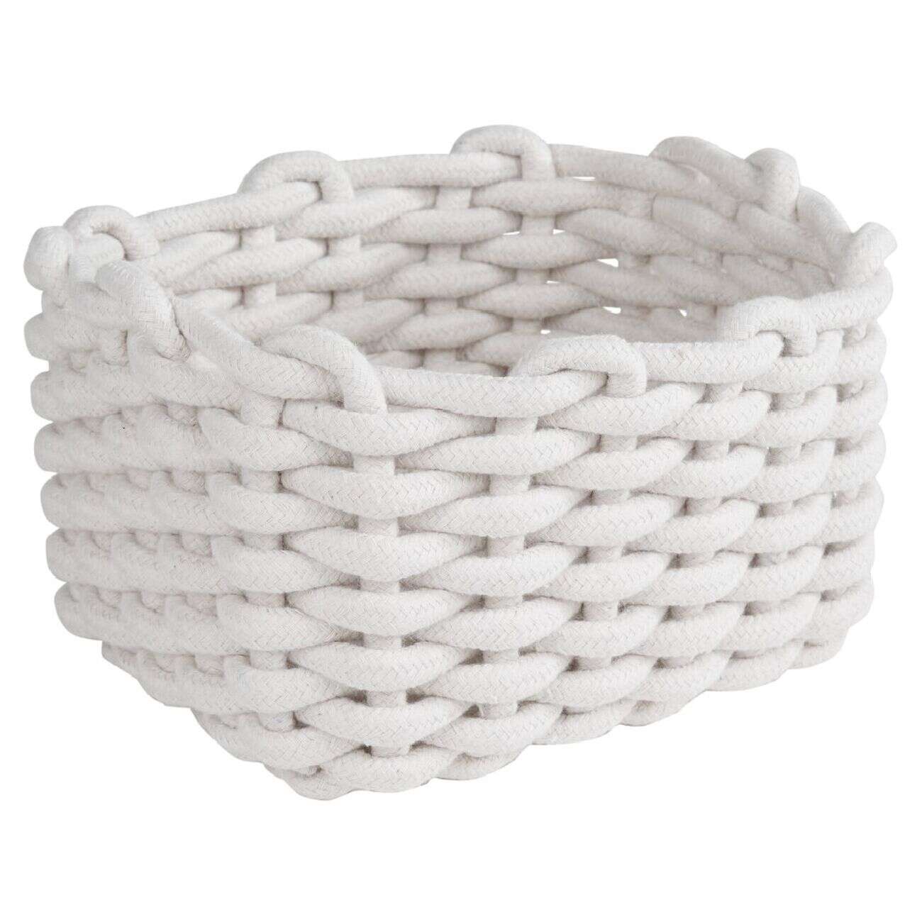 Panière en coton effet tricot 23x17xH.13 cm