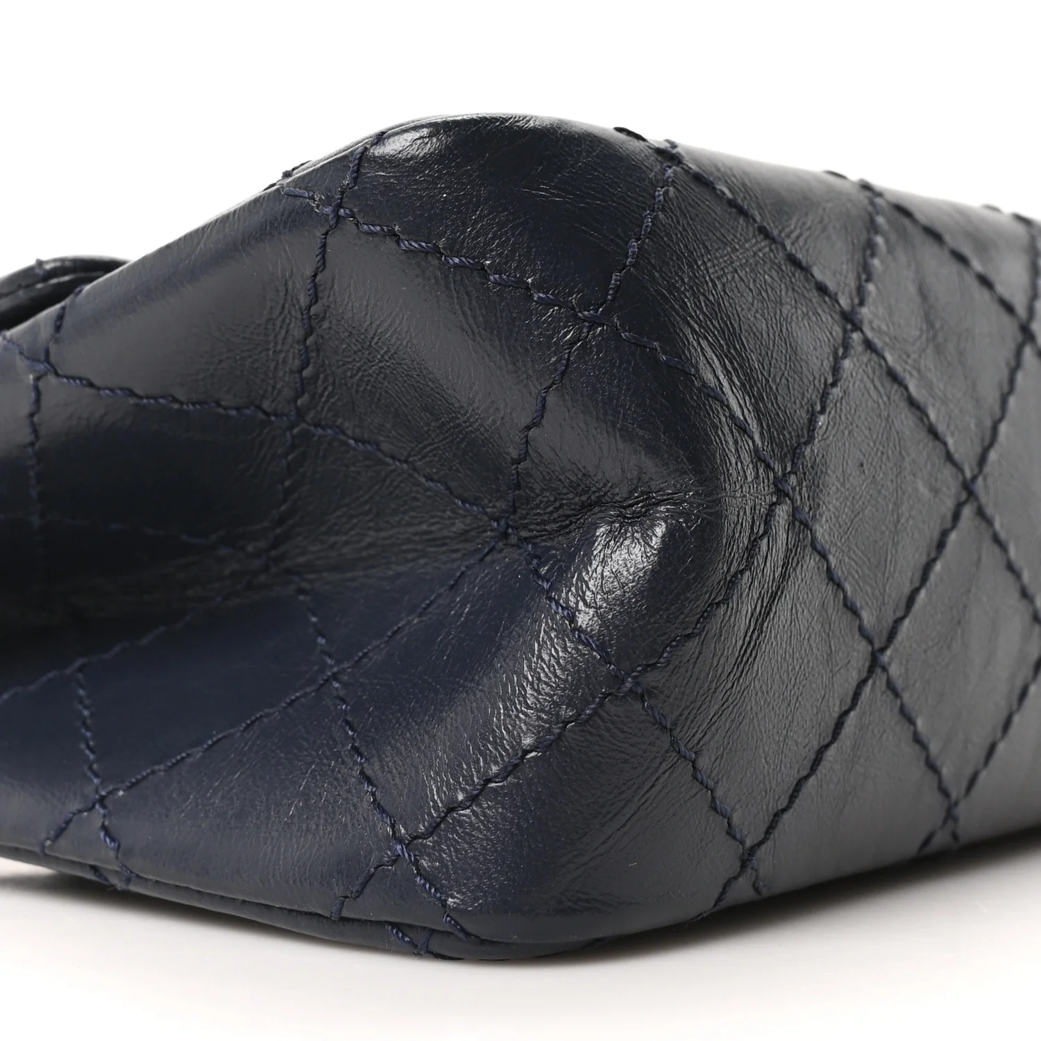 Aged Calfskin Quilted 2.55 Reissue Mini Flap Navy