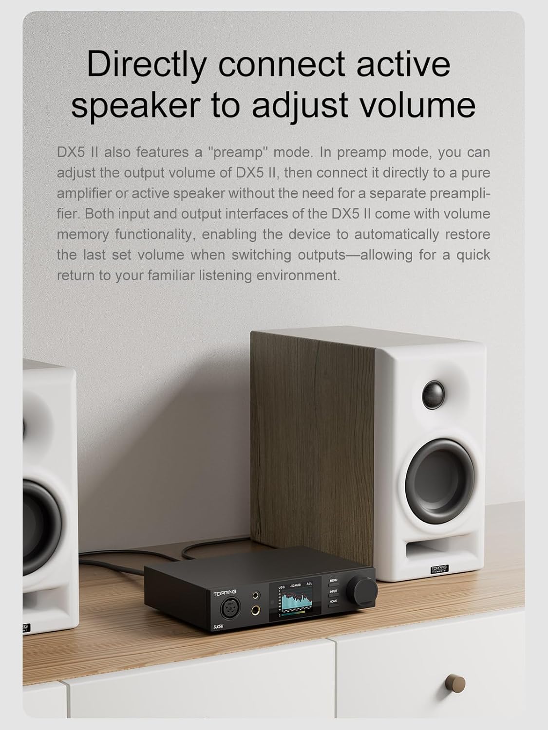 TOPPING DX5 II Hi-Res DAC & Headphone Amp Combo – Dual ES9039Q2M  X-Hybrid Amp  10-Band PEQ  LDAC Bluetooth 5.1  4.4mm Balanced & 6.35mm Headphone Output  Preamp Mode  12V Trigger (Black)