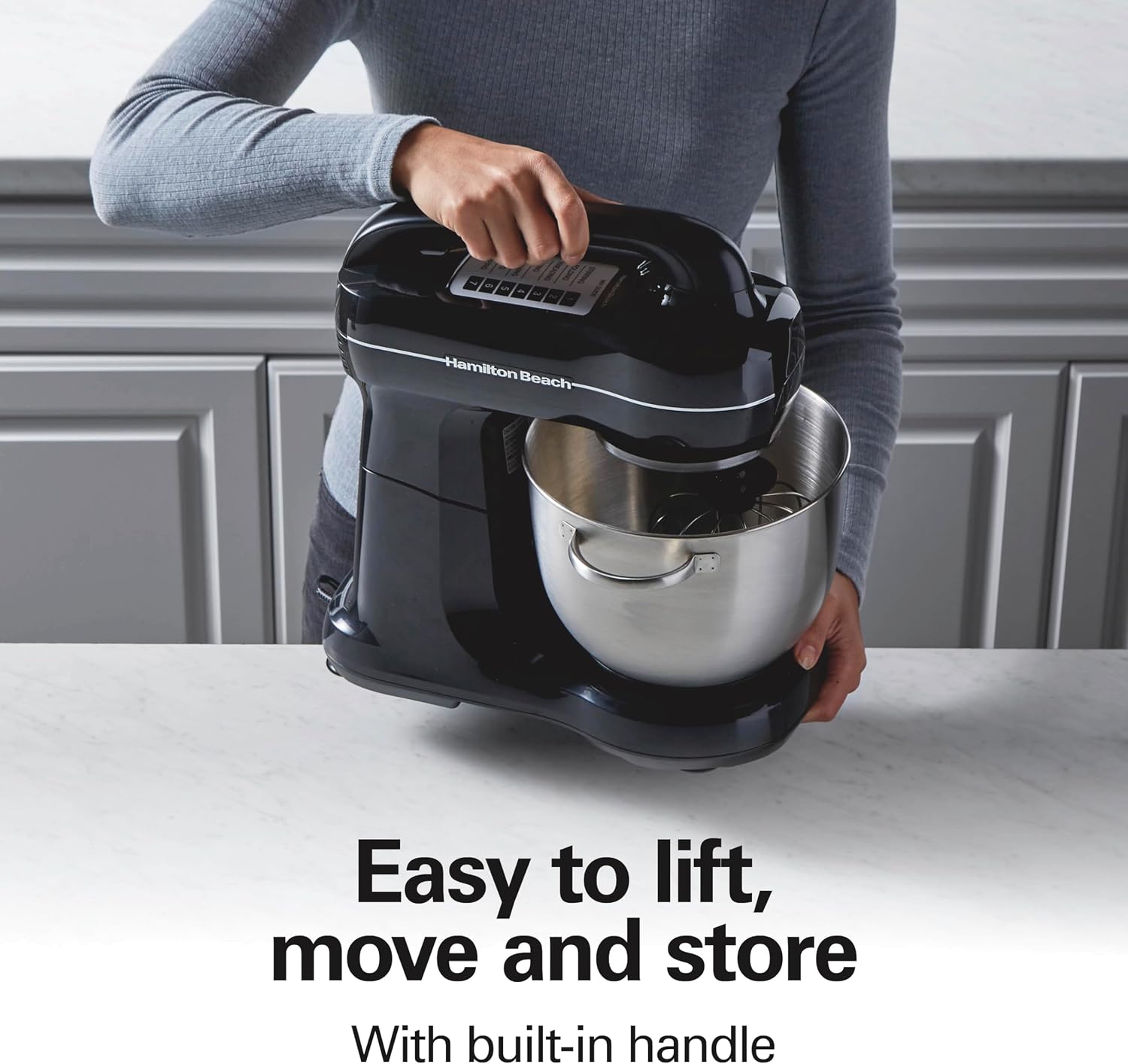 Hamilton Beach 4 Qt Electric Stand Mixer With 7 Speeds, Easy-Carry Handle