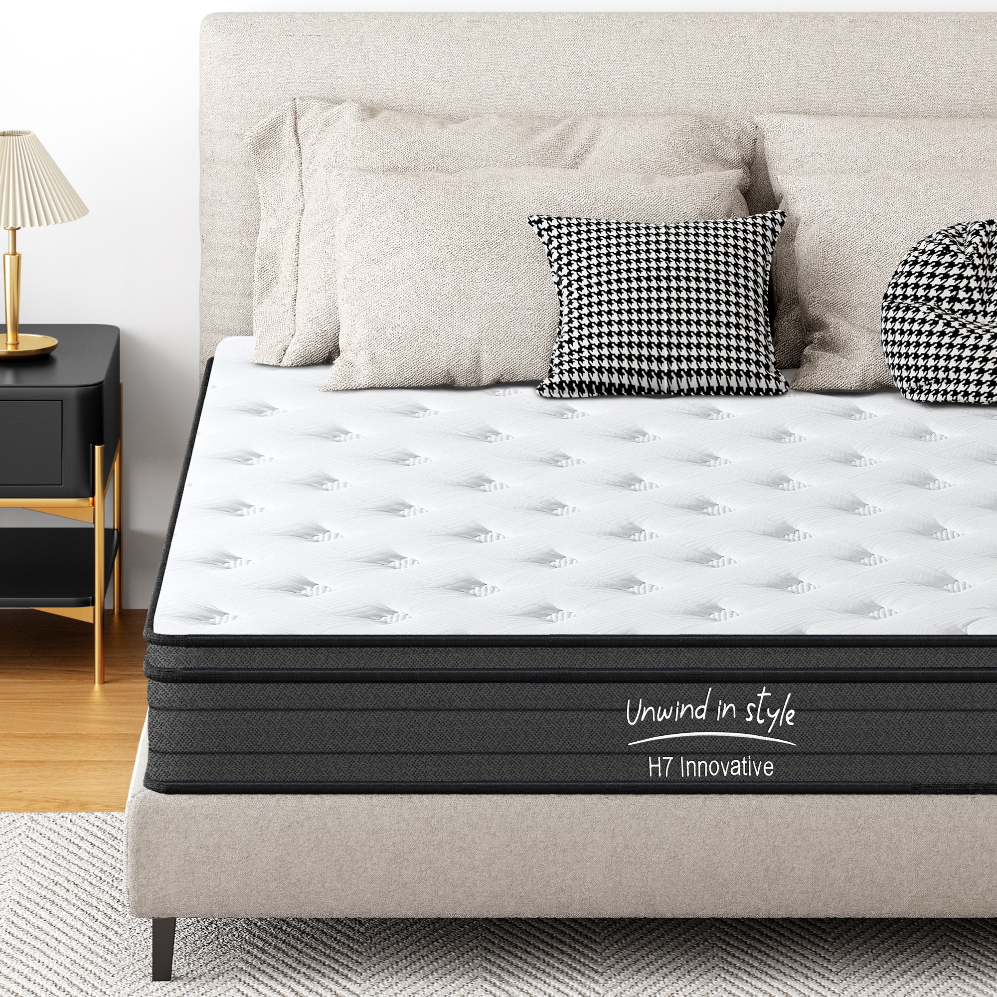 Adult 10 Inch King Hybrid Mattress Memory Foam Mattress Medium Firm Pocket Spring Bed Mattress(King/10 in) - Image 3