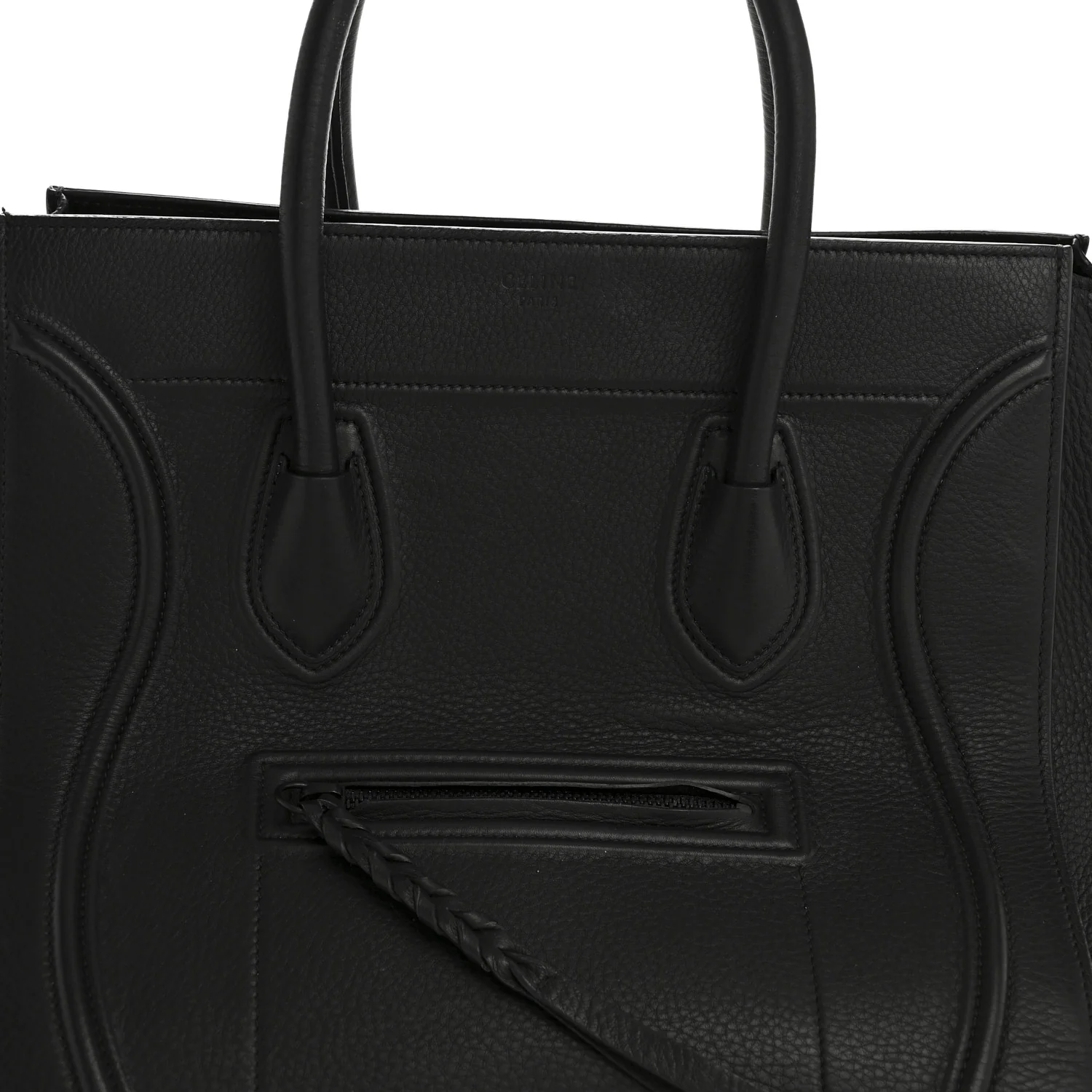 Grained Calfskin Medium Phantom Luggage Black
