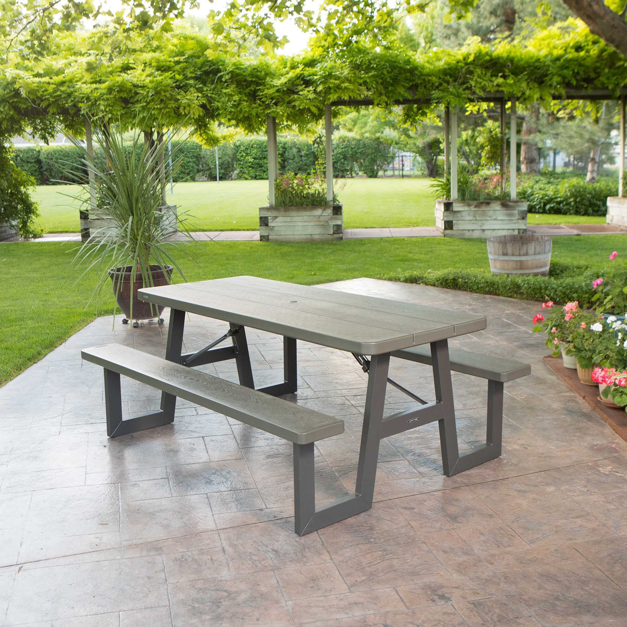 Lifetime 6 Foot W Frame Folding Picnic Table, 60233 Image 6