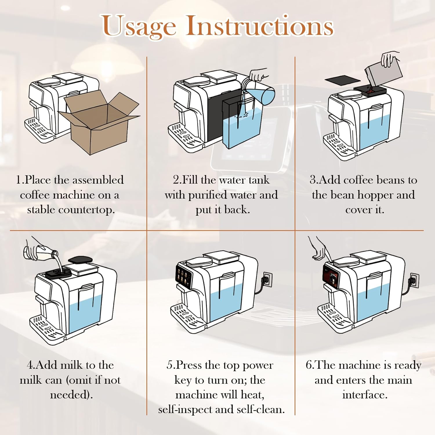 Fully Automatic Espresso Coffee Machine with Milk Cooler 4.3