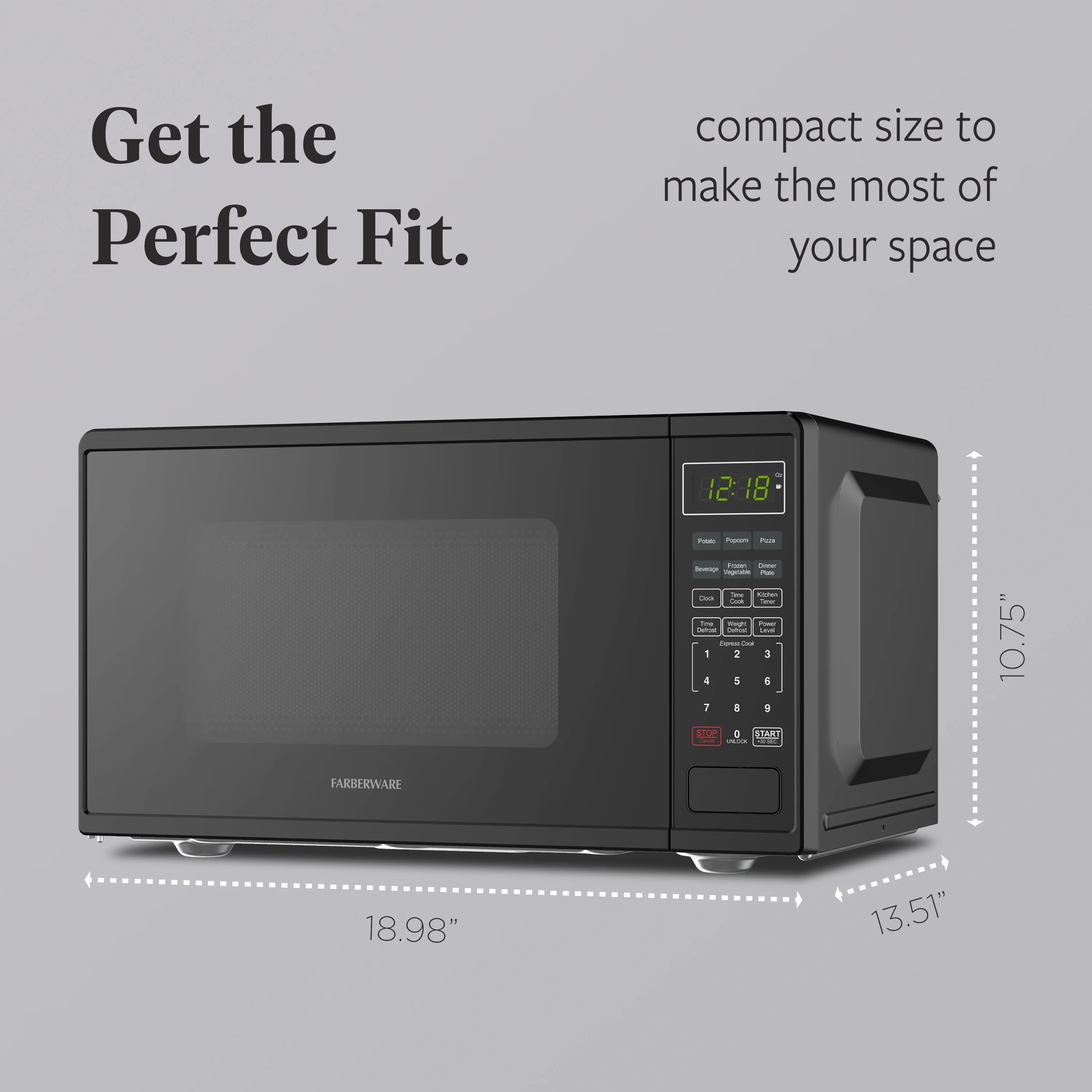FMGZ09BKA 0.9 Cu. Ft. Microwave Oven, 900W, Digital Control, LED Display, 6 Cooking Presets, Black(Black 0.9) - Image 2
