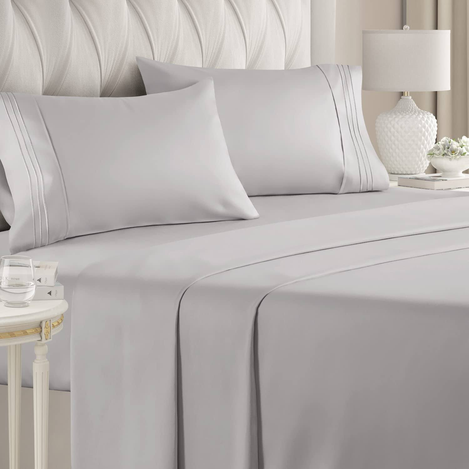 King Size 4 Piece Sheet Set - Comfy Breathable & Cooling Sheets - Hotel Luxury Bed Sheets for Women & Men - Deep Pockets, Easy-Fit, Soft & Wrinkle