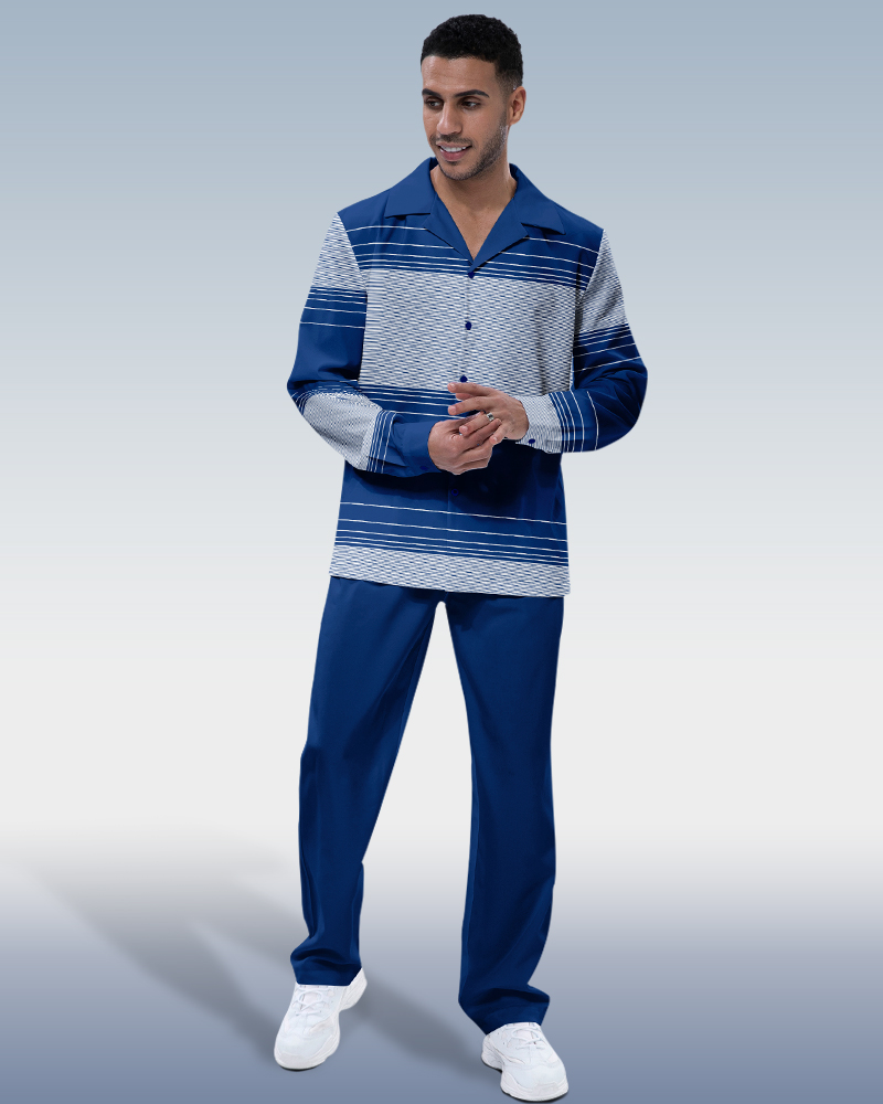 Costume de marche à manches longues Suitmens pour homme, bleu marine.