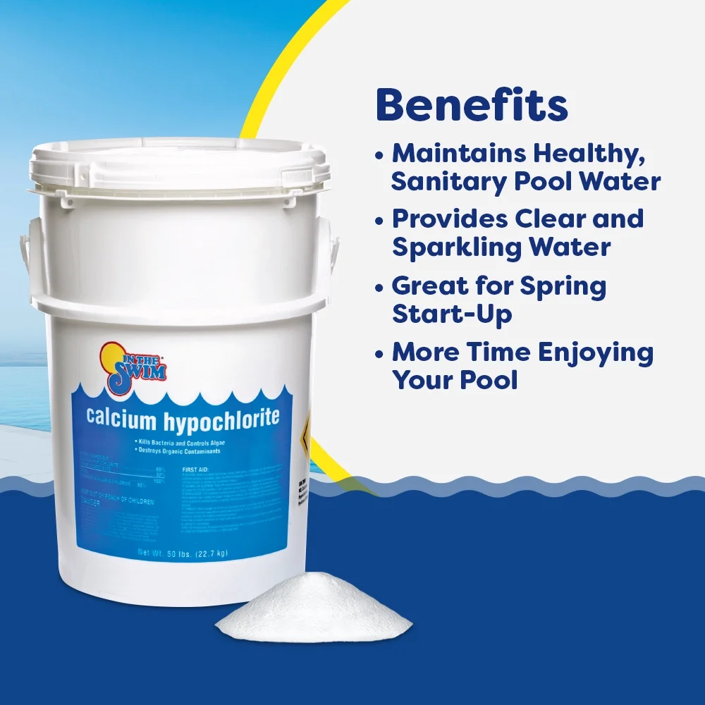 Chlorine and Shock Bundle for Sanitizing Swimming Pools �C Includes 50 Pound Bucket of 3 Inch Stabilized Chlorine Tablets and 50 Pound Bucket of 68% Cal-Hypo Pool Shock(3") - Image 5