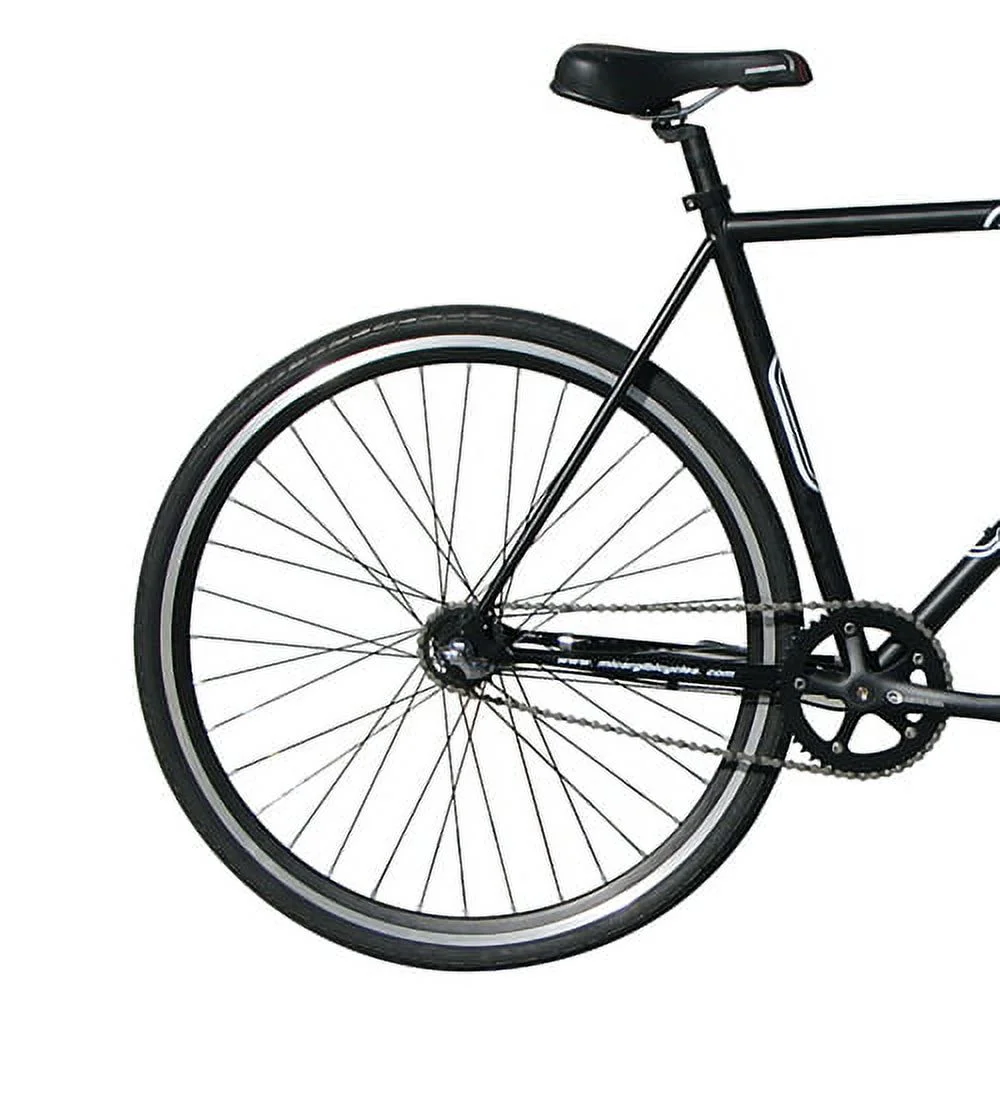 Fixed Bike 700C 57Cm Hi Ten Steel Frame Side Pull Brake Alloy Black Rims 700C*1 5*14G*32H*H30 Black Spokes, Tire: Black Matte Black Black(Matte Black) Image 5