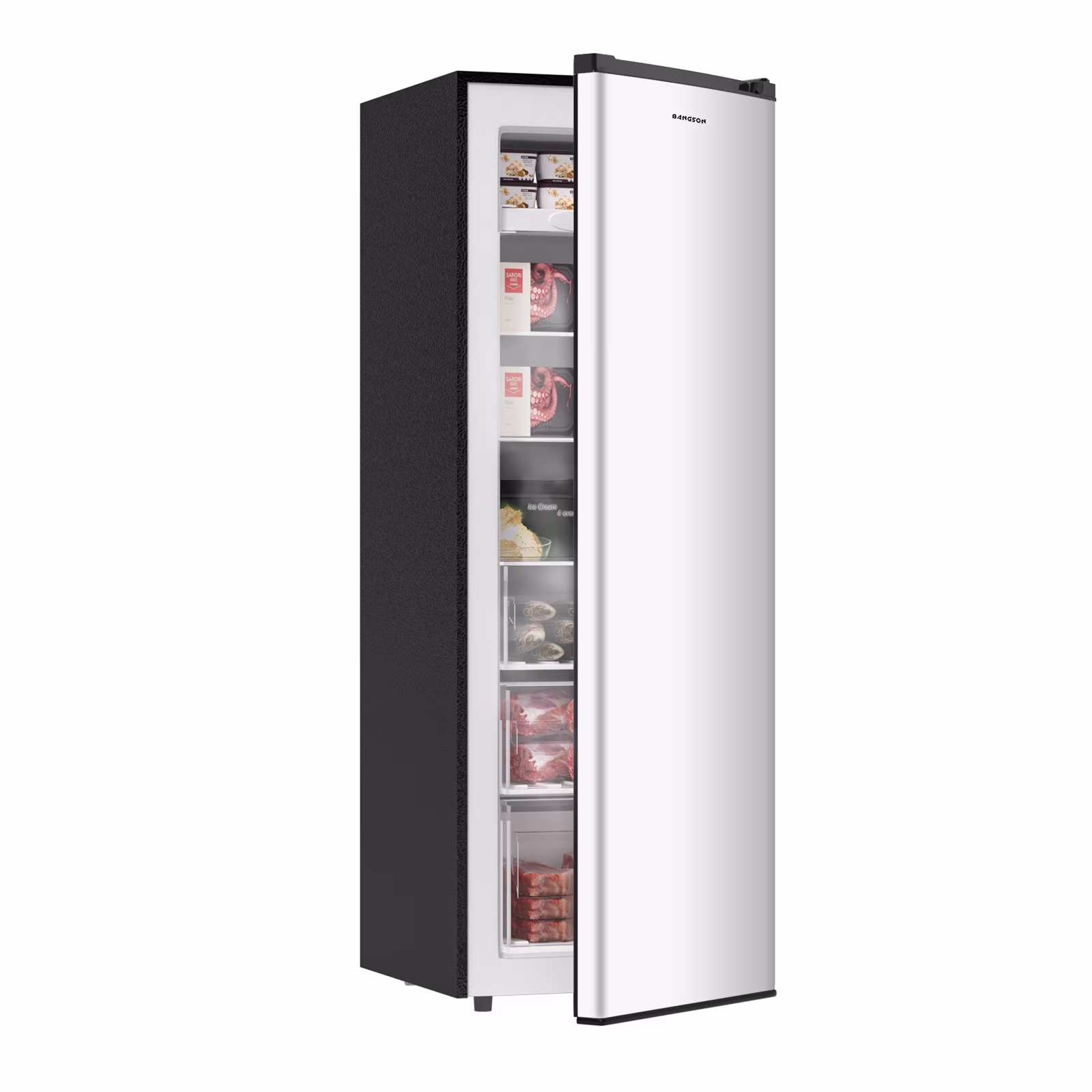 Upright Freezer, 7.0 Cu.ft Freestanding Freezer, Convertible Upright Freezer/Refrigerator, Single Door for Kitchen, Office, Apartment, Silver(silver)