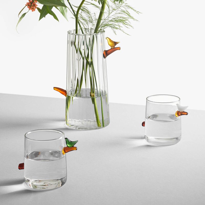 Birds glass 32 cl fugl grønn