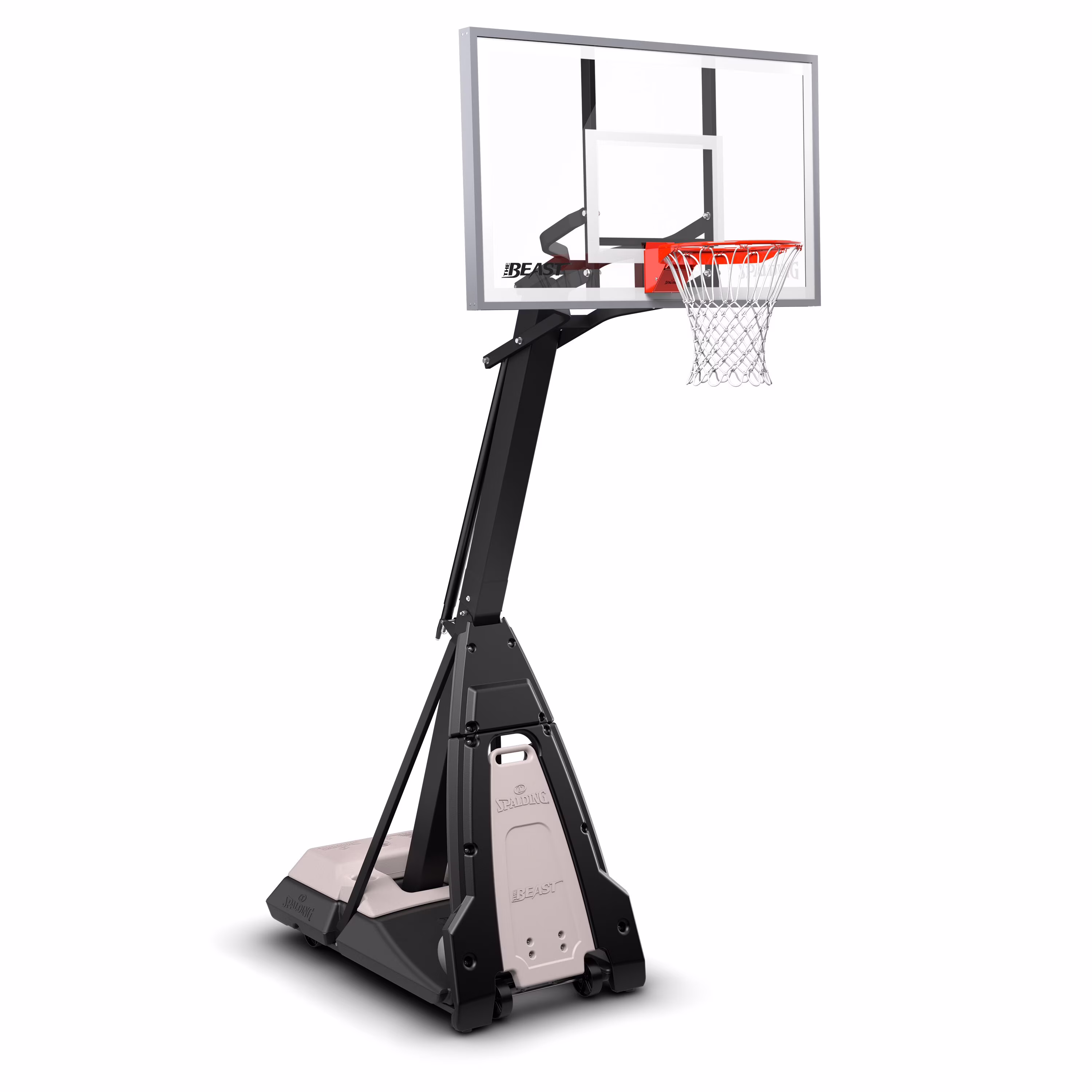 the Beast 7.5ft 10ft Adjustable Height 60" Glass Portable Basketball System (Adult)