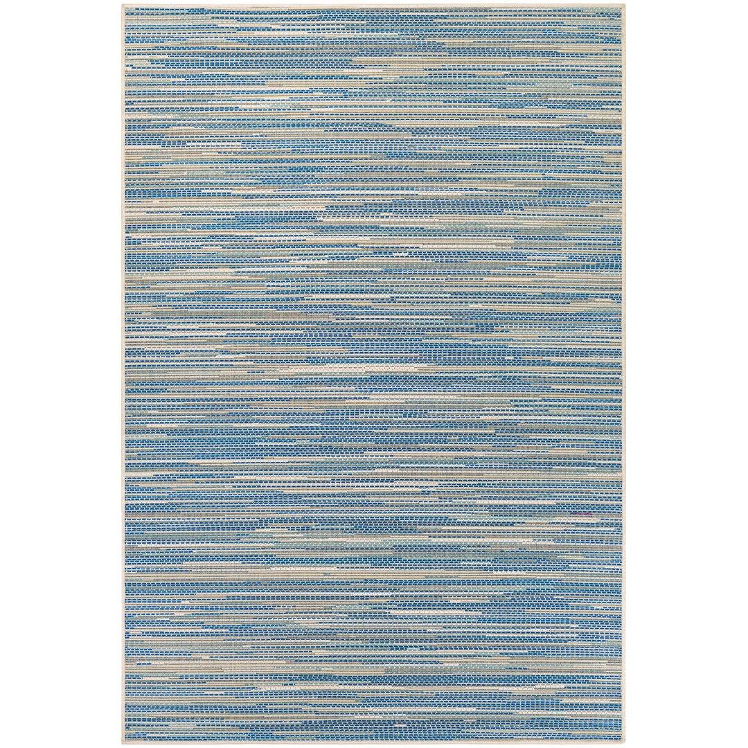 Jasmine Estates Striped Sand/Turquoise/Azure Indoor/Outdoor Area Rug Beachcrest Home Rug Size: Rectangle 2' x 3'7