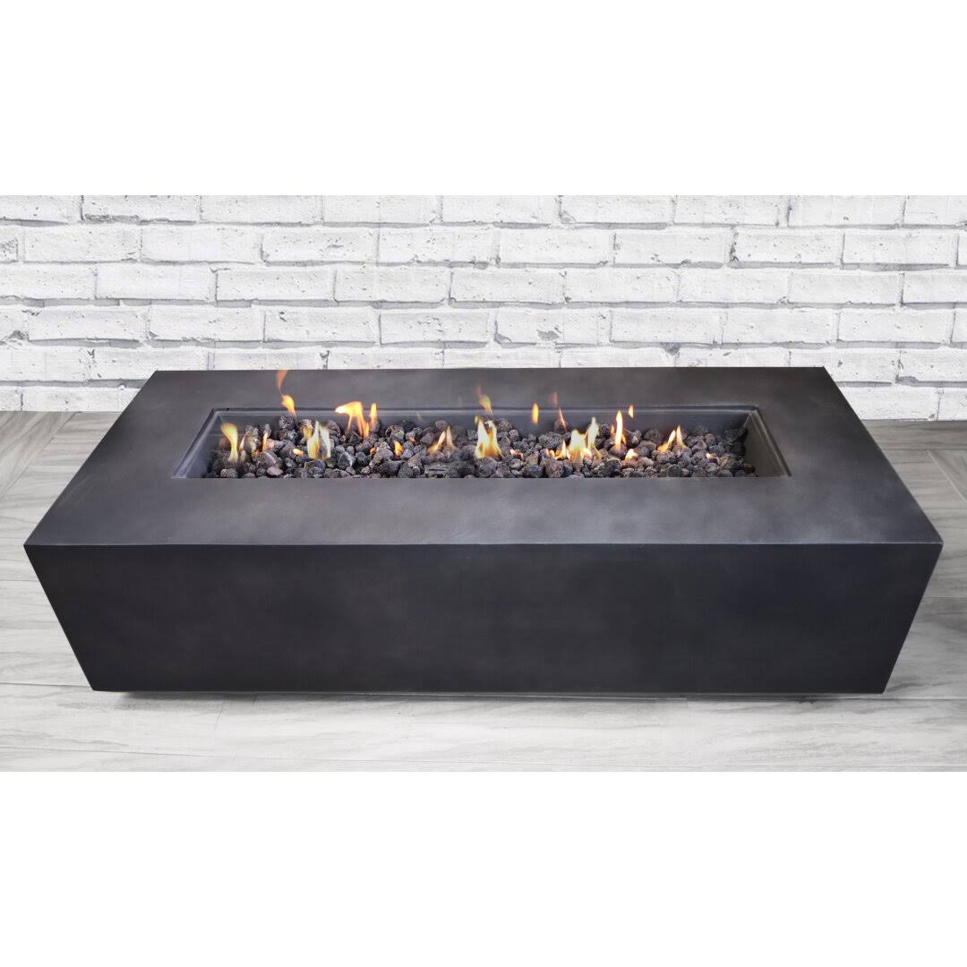 Rashid Concrete Propane Outdoor Fire Pit Table AllModern Size: 15