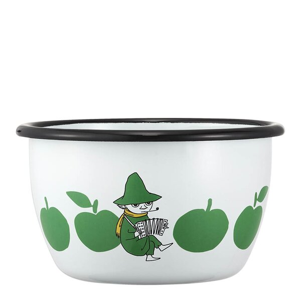 Mummi emaljeskål 60 cl Snusmumrikken grønn epler