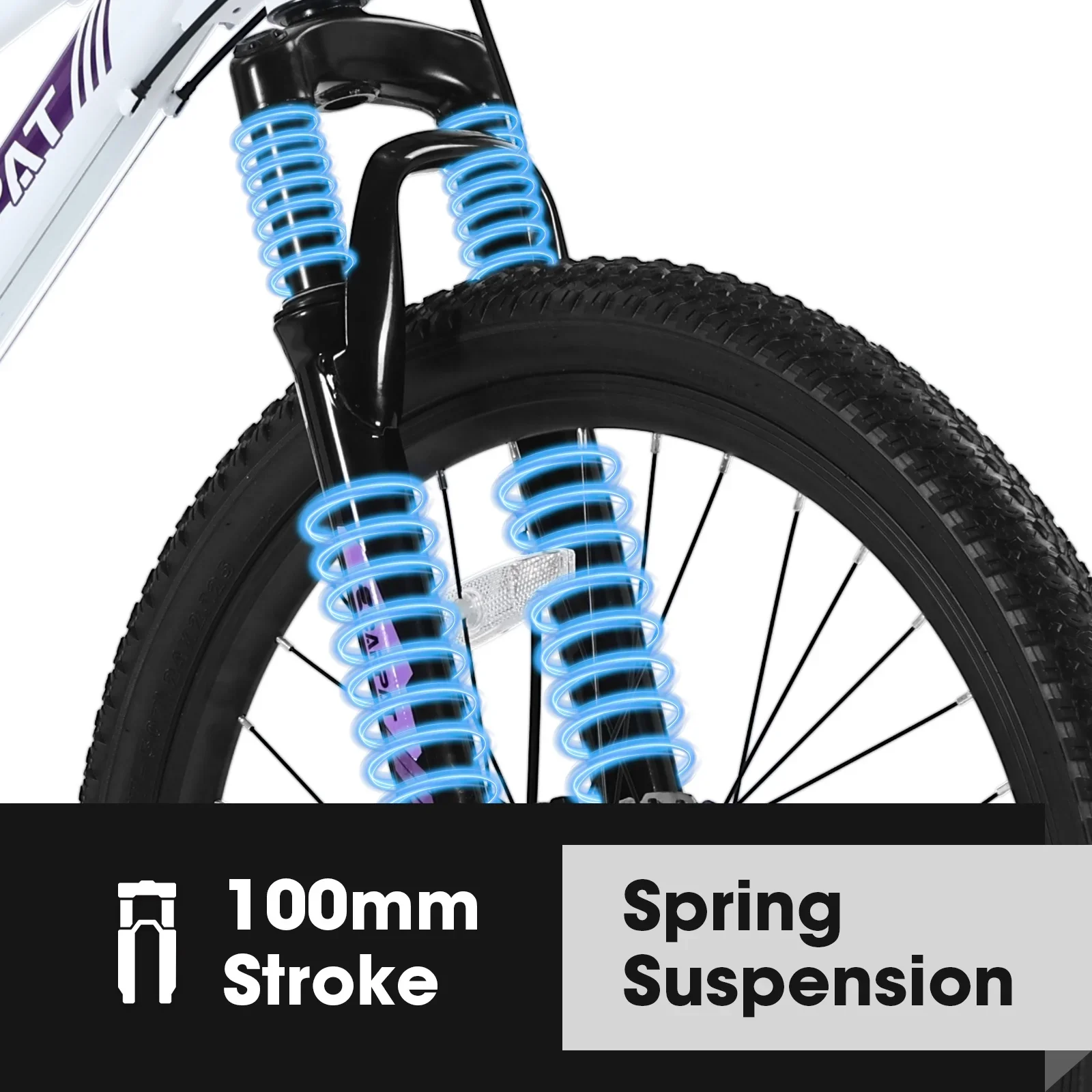 26-Inch Women's Mountain Bike for Youth and Adults, Featuring Shimano 21-Speed Shifter and Dual Hand Brakes, White