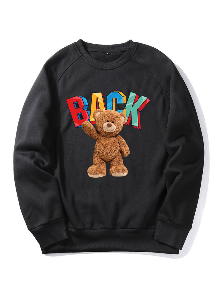 Sweat-shirt à manches raglan avec imprimé ours mignon