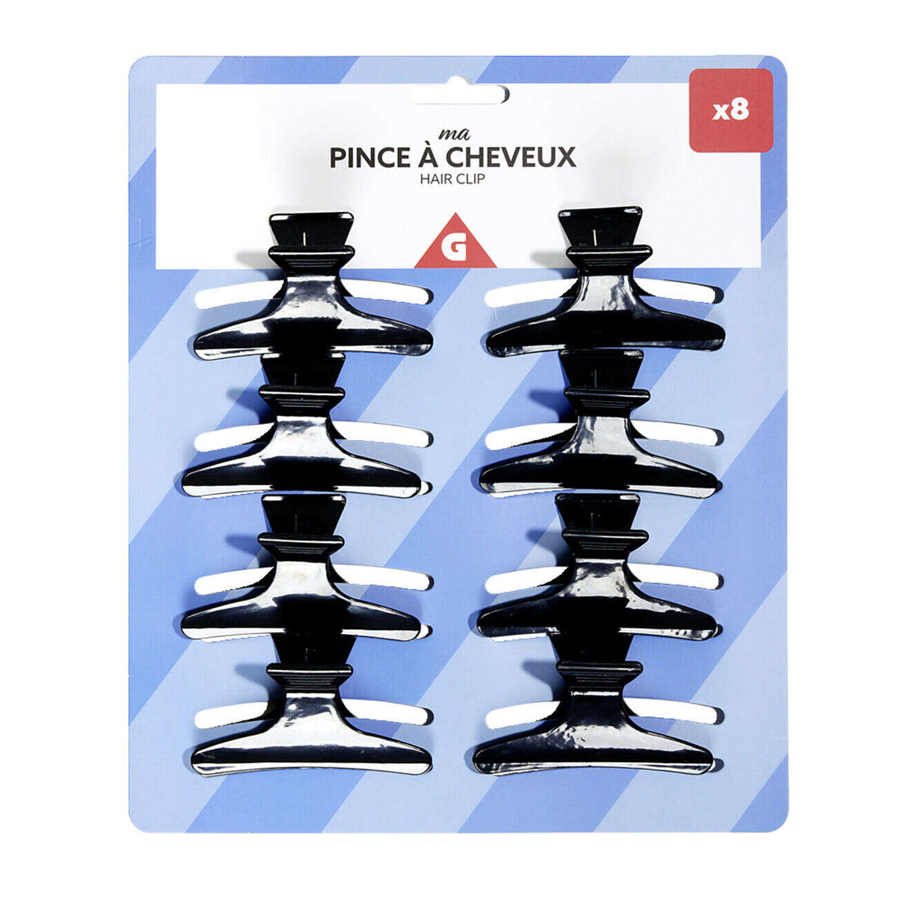 Lot de 8 pinces à cheveux noir ou rose - 2 coloris