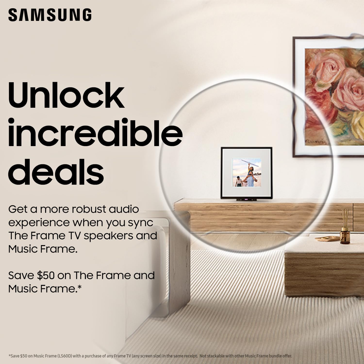 SAMSUNG 65-Inch Class QLED 4K LS03D The Frame Series Quantum HDR Smart TV w/Dolby Atmos  Art Mode  Anti-Reflection  Customizable Frame  Slim Fit Wall Mount with Alexa Built-in (QN65LS03D  2024 Model)
