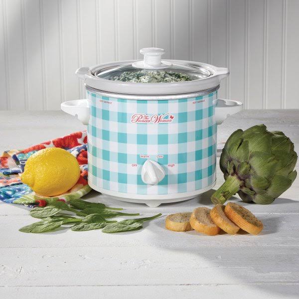The Pioneer Woman 33018 1.5 Quart Slow Cooker Twin Pack, Breezy Blossom and Teal Gingham