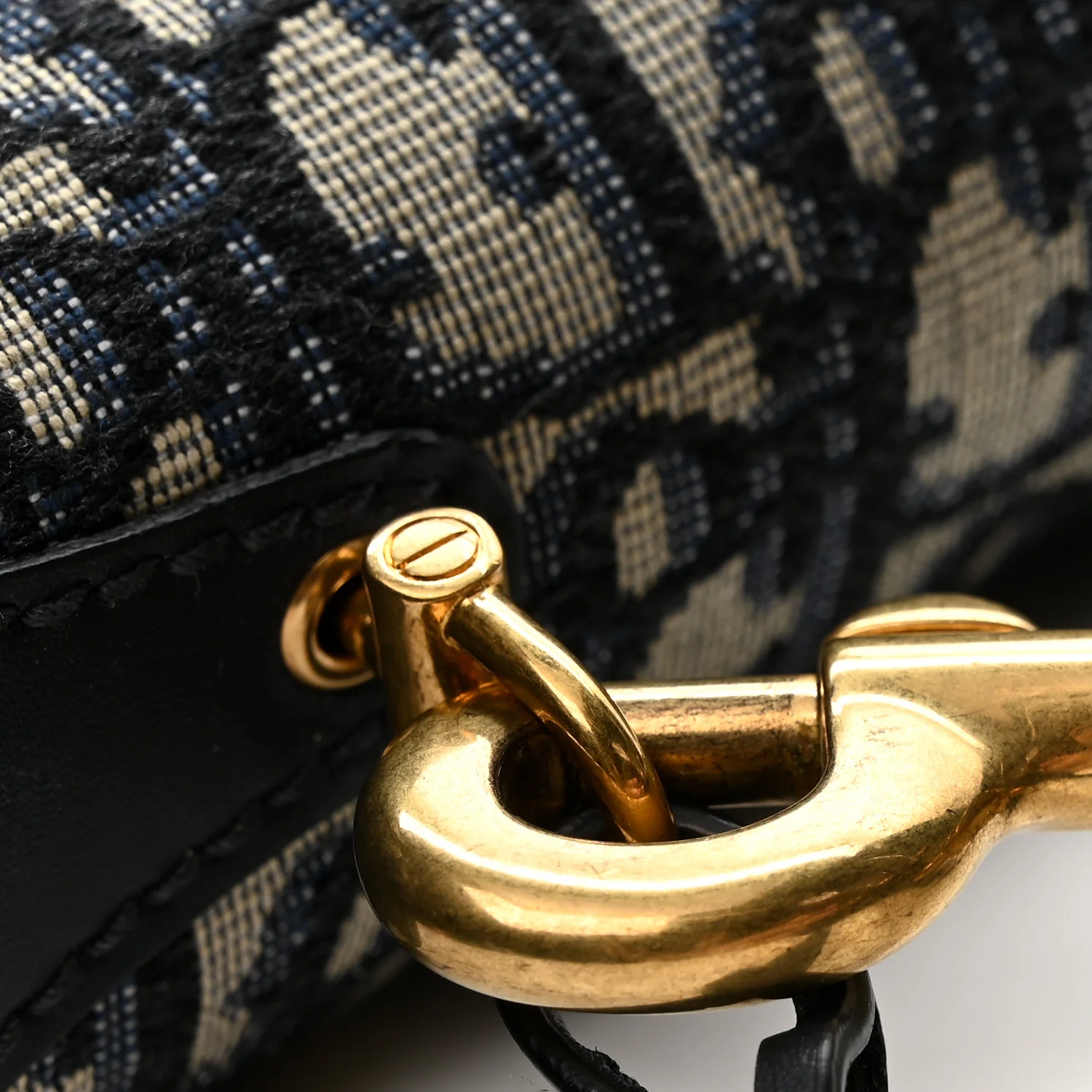 Oblique Small DiorAddict Flap Bag Navy Blue