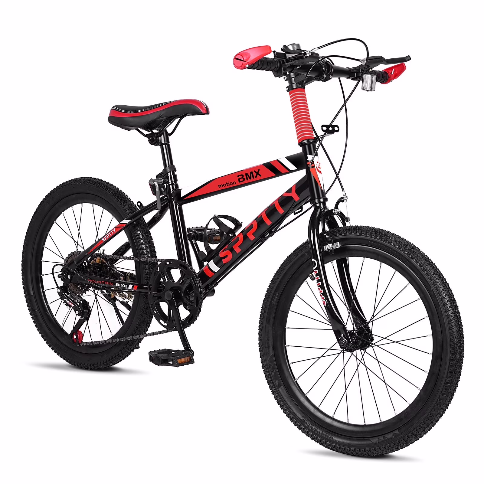 20 inch Mountain Bike,6-Speed Bicycles for Boys Girls,Comfort Saddle,Red