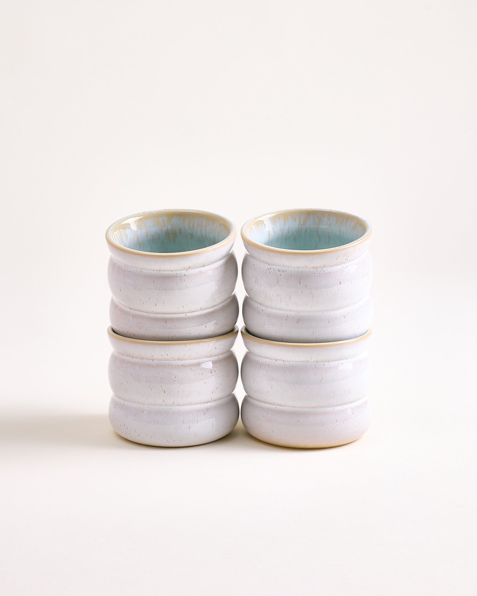 AREIA - SMALL CUP BUBBLE AZURE SET OF 4