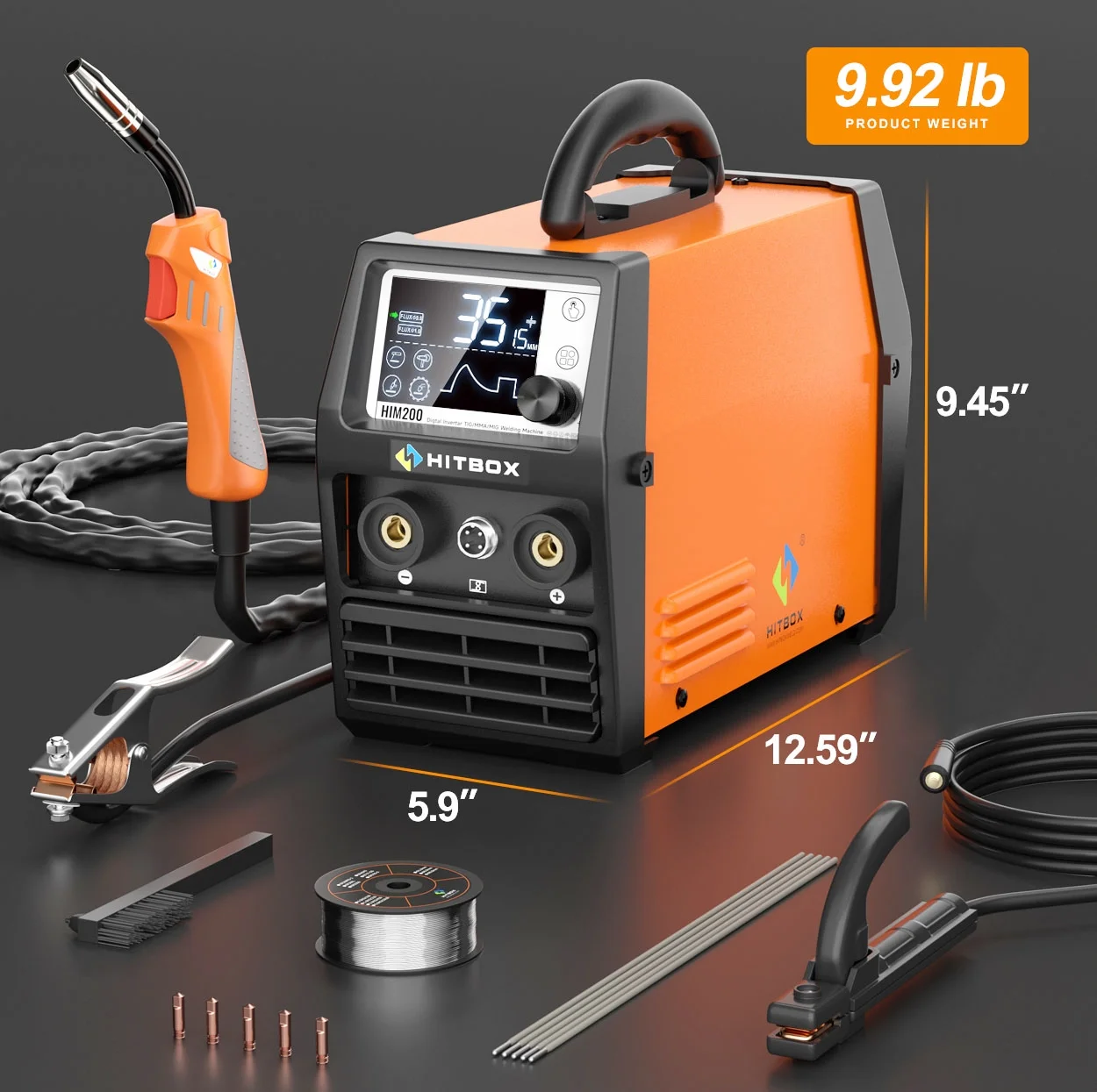 3 in 1 MIG Welder Machine, Synergetic 140A Flux Core Wire Feed Welder 110V/220V, MMA/ MIG/ Lift TIG, Portable Welding Machine - Image 2
