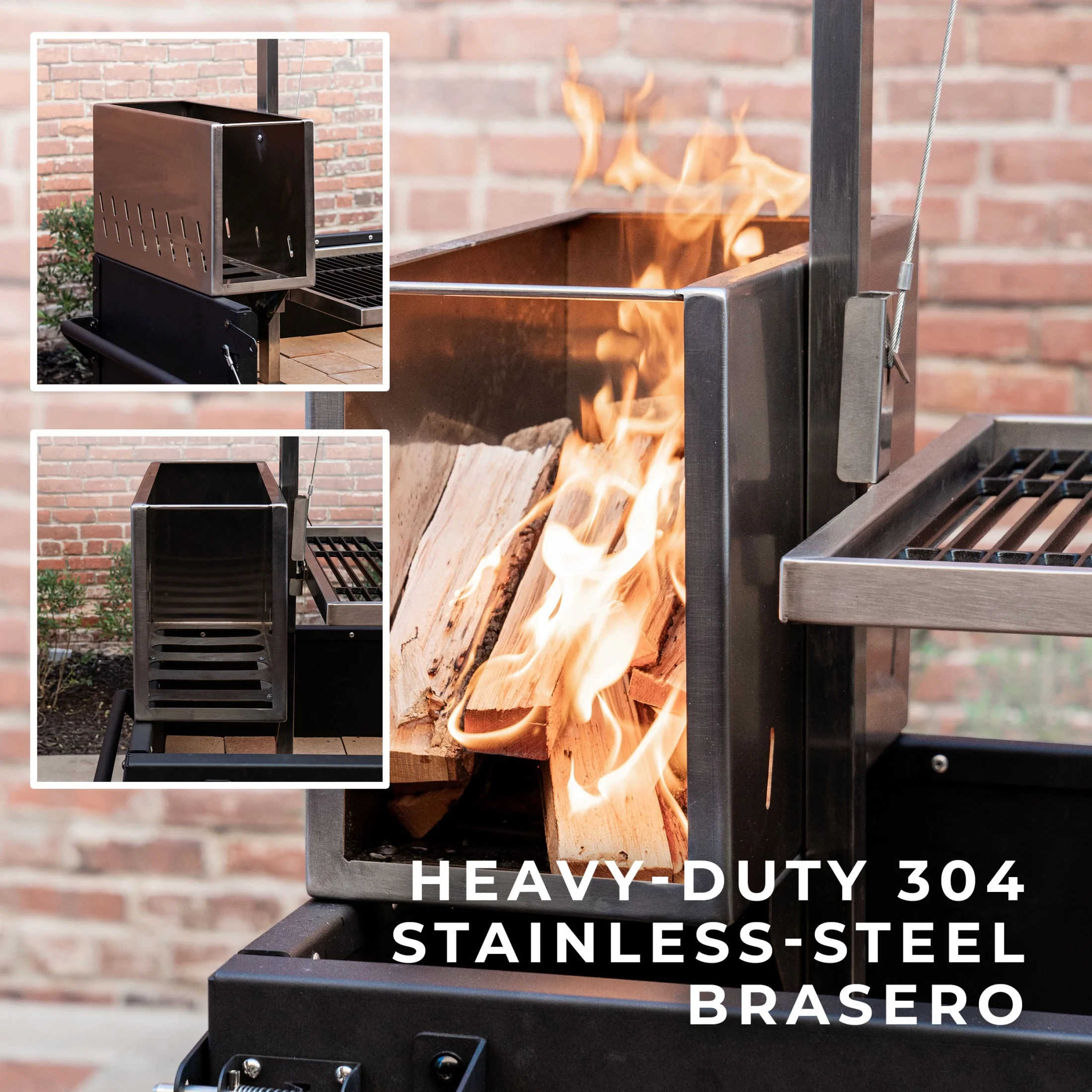 Backyard Discovery Argentine Santa Maria Wood Fire & Charcoal Steel BBQ Grill, Brasero