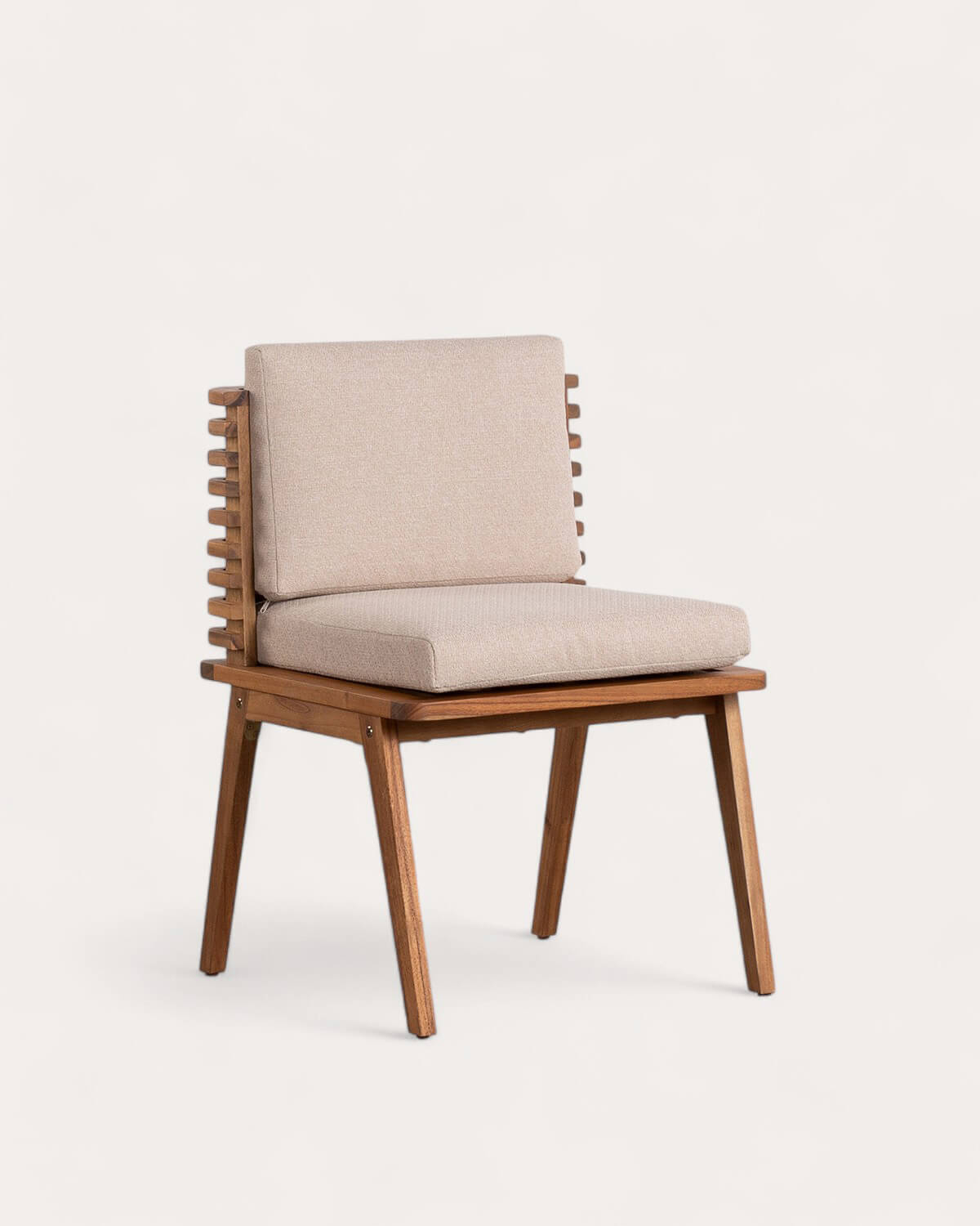 Hazan - Silla de Exterior de Madera de Acacia con Cojines de Tela Hazan