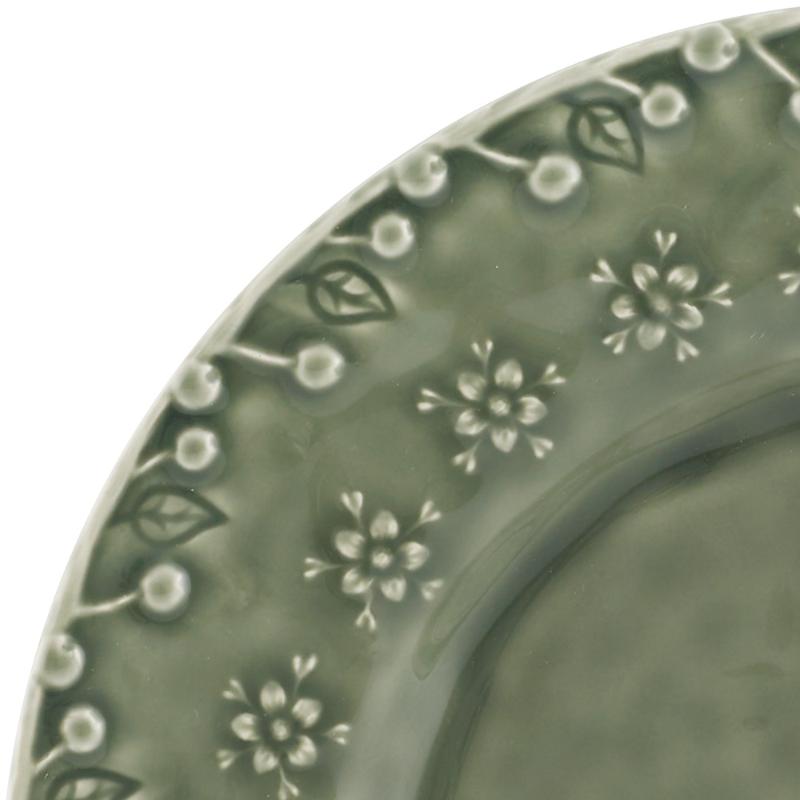 Flora desserttallerken 23 cm grønn