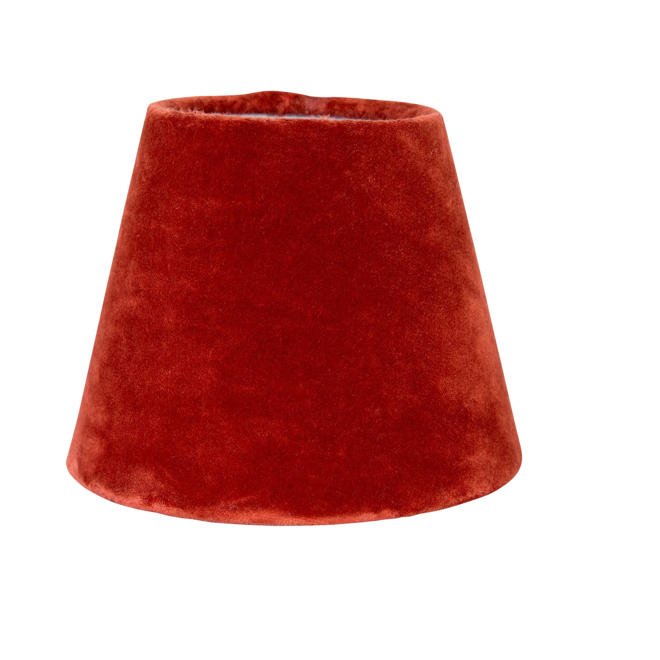 Tapered Velvet Shade Warm Red 16x10x13cm