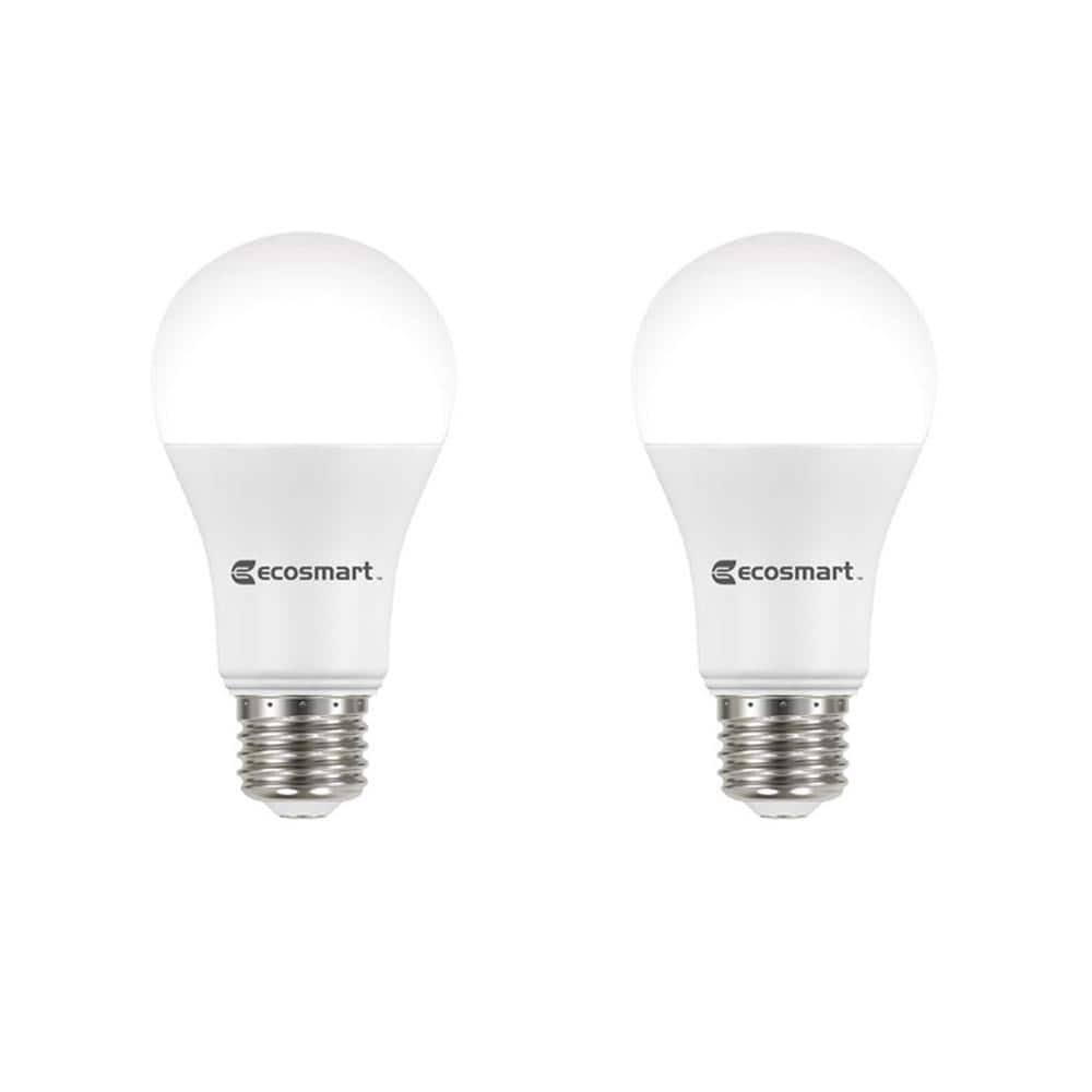 Ecosmart 100-Watt Equivalent A19 Dimmable Energy Star LED Light Bulb Daylight (2-Pack)
