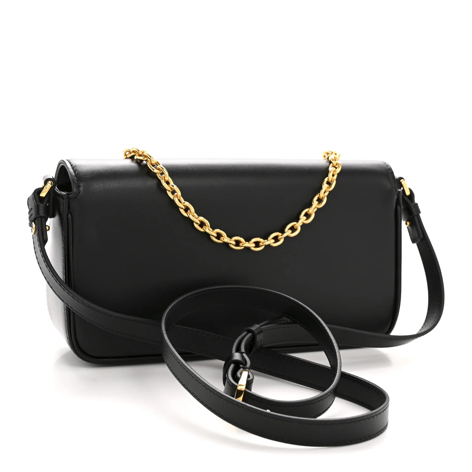 Box Calfskin 30 Montaigne Avenue Pouch Black